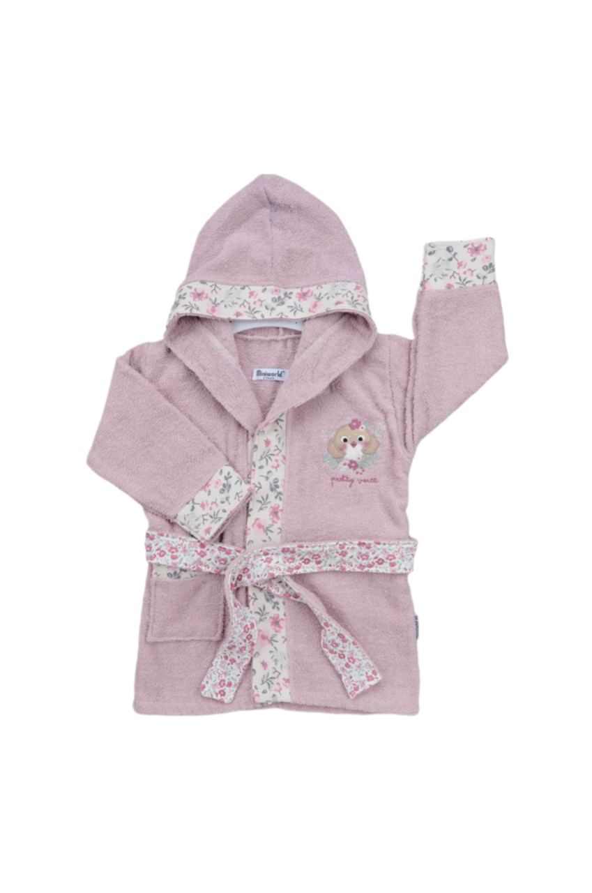 Kapüşonlu Çocuk Bornoz %100 Pamuk Kız  Çocuk Bornozu