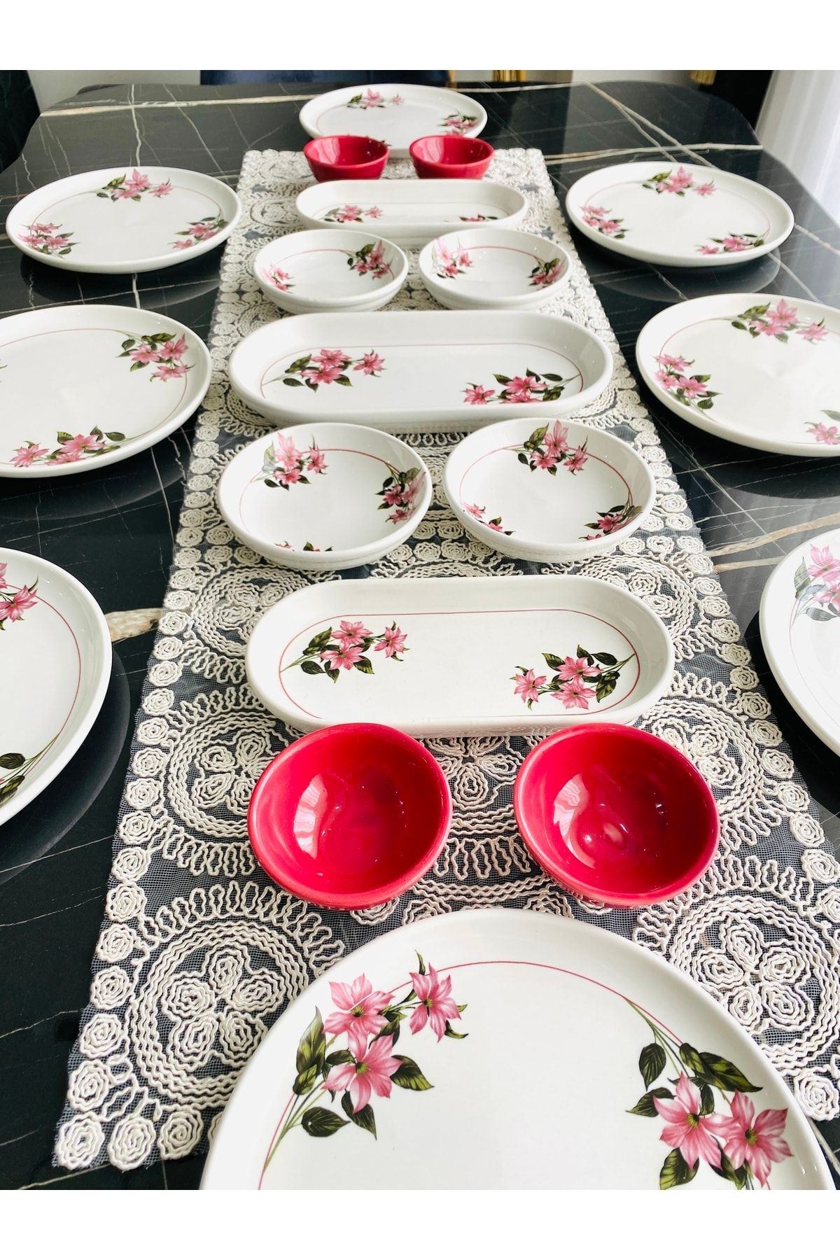 KAR ÇİÇEK 8 Kişilik 19 Parça Kahvaltı Takımı