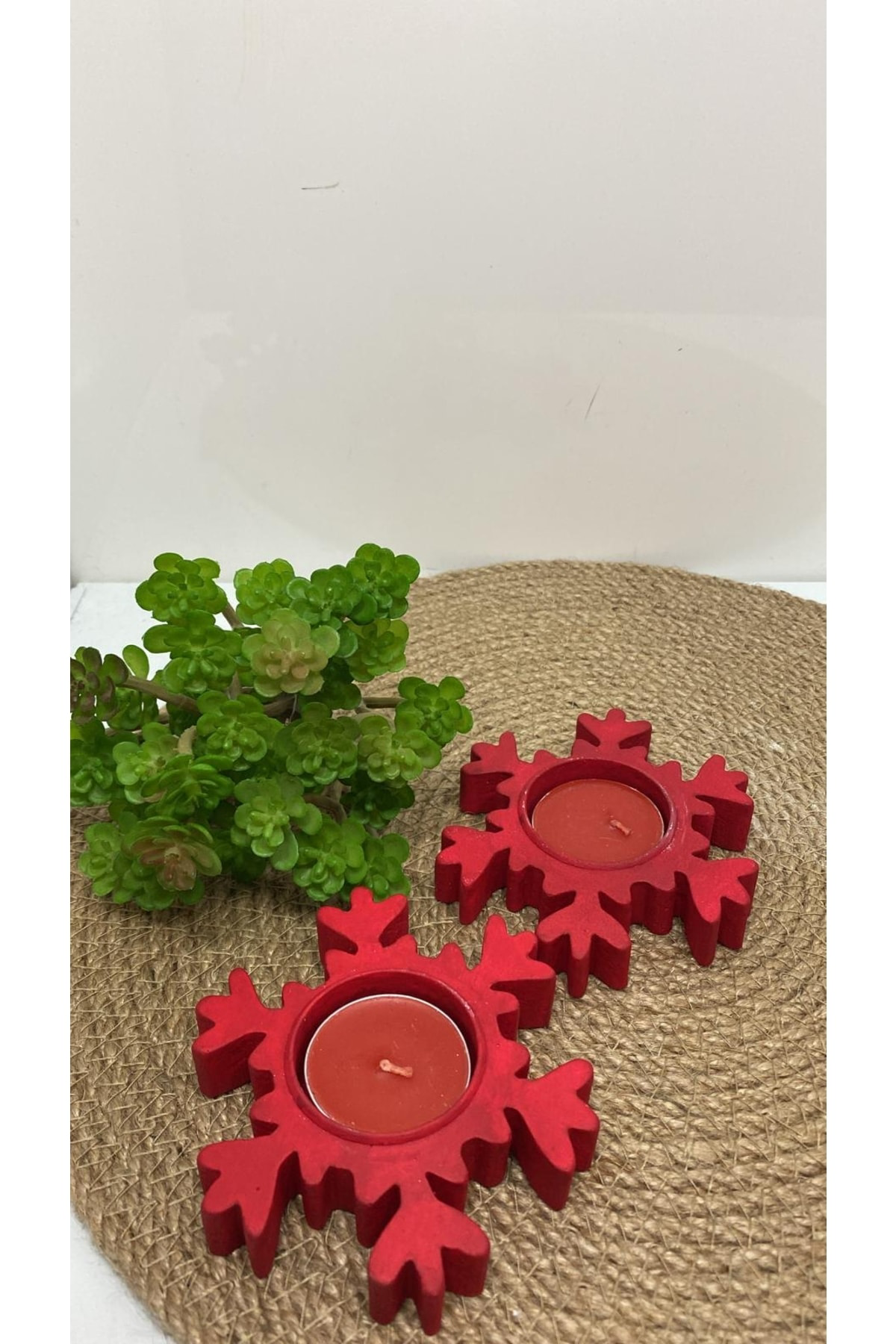 Elif Aksesuar Kar Tanesi 2 Li Mumluk