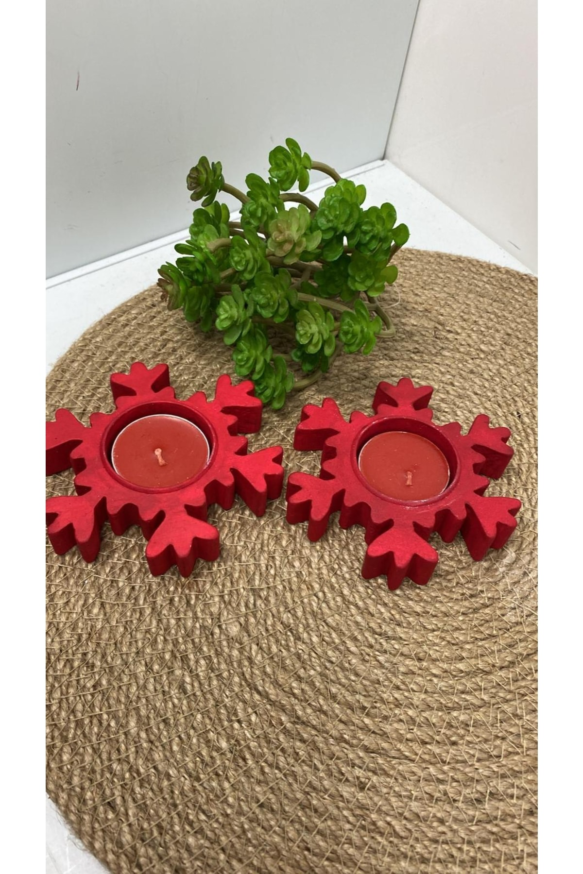 Elif Aksesuar Kar Tanesi 2 Li Mumluk