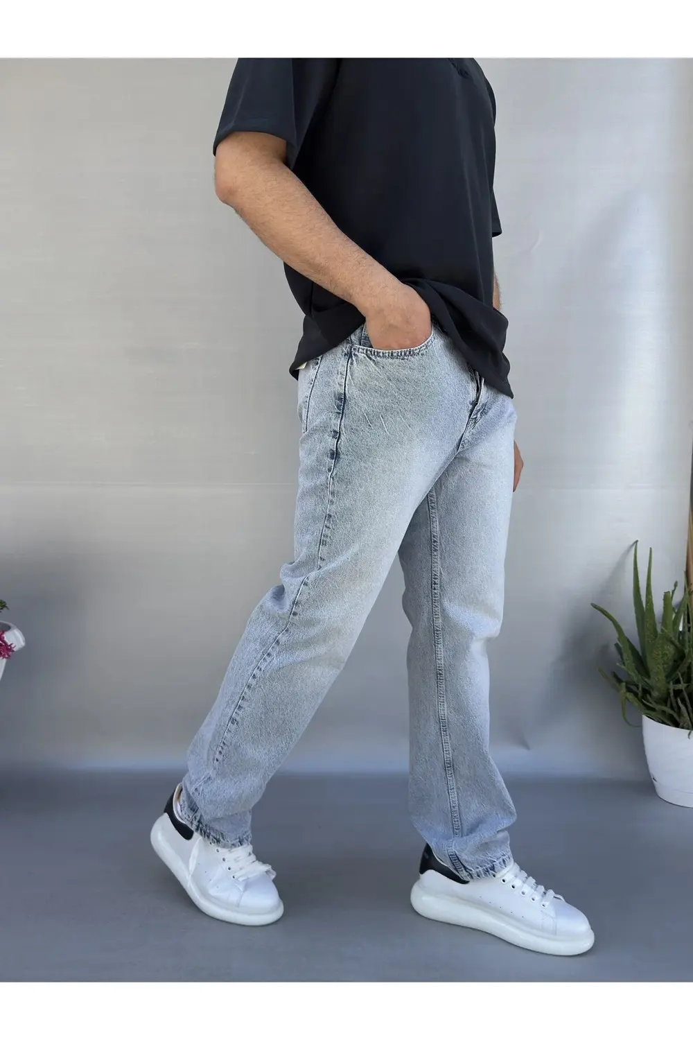 Kar Yıkamalı Baggy Pantolon