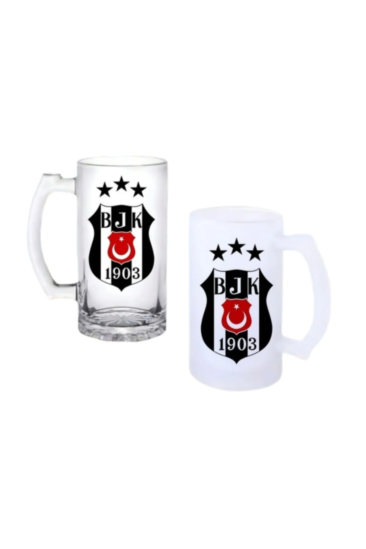 Kara Kartal Kulplu Bira Bardağı Buzlu veya Şeffaf Seçenekli 0128