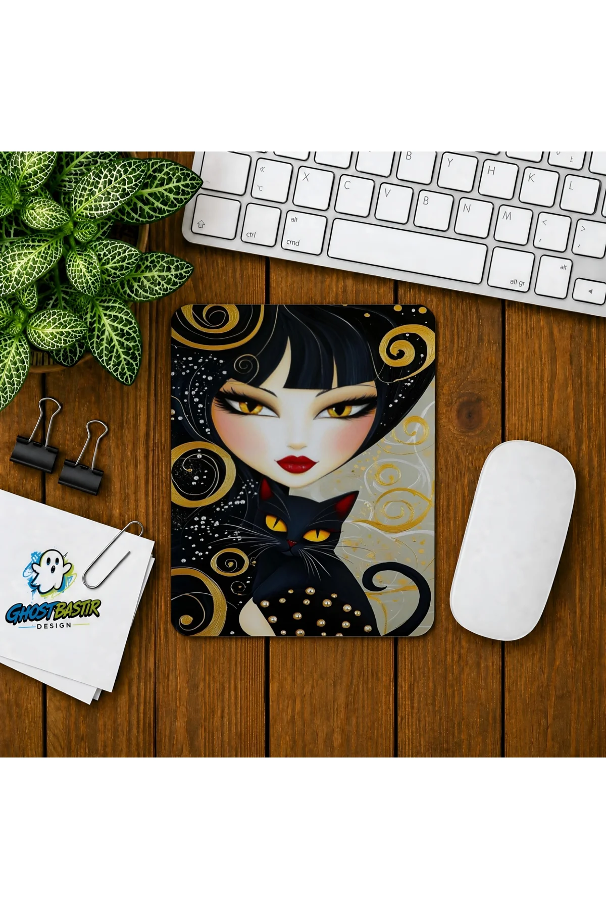 Kara Kedi Baskılı Oyuncu Mousepad 0112