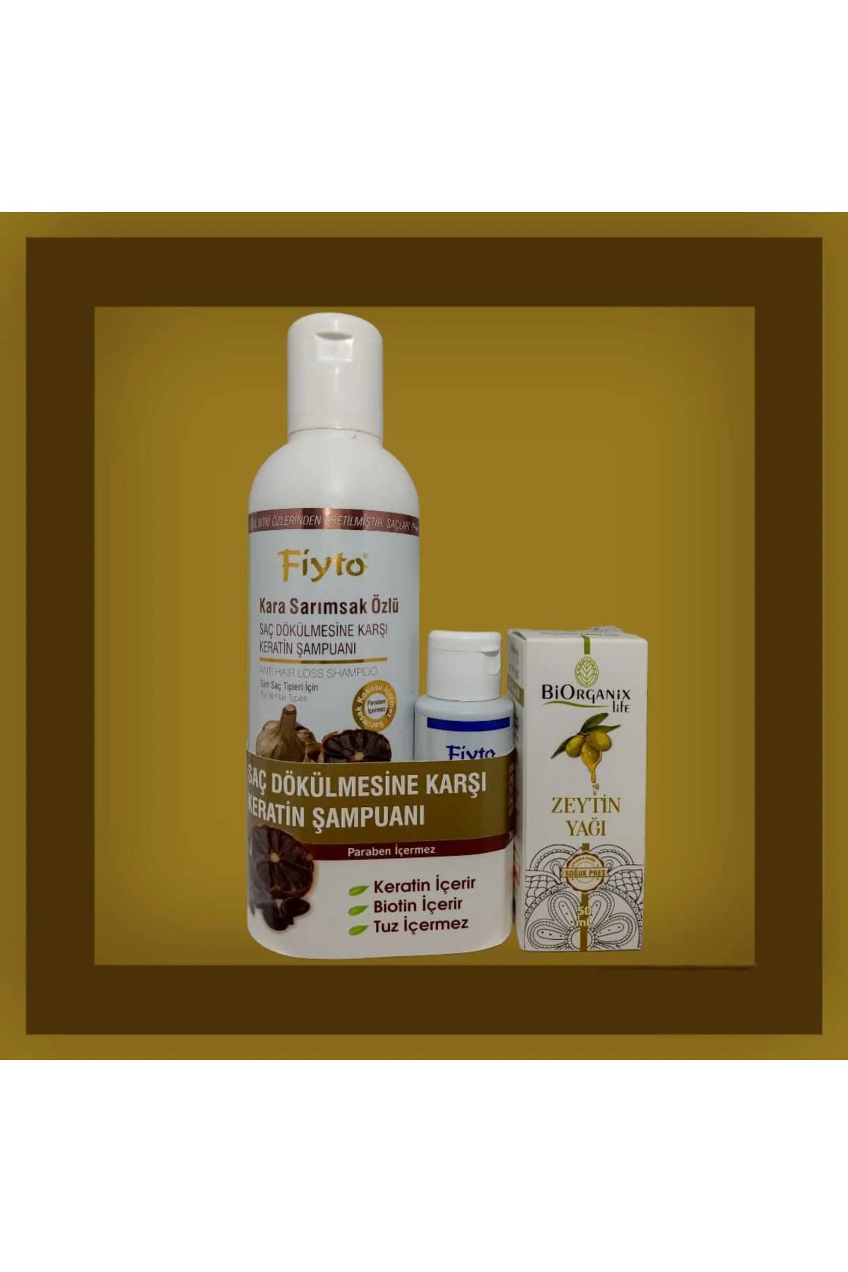 Kara Sarımsak Özlü Şampuan+Serum+Zeytin Yağı Saç Dökülmesine karş
