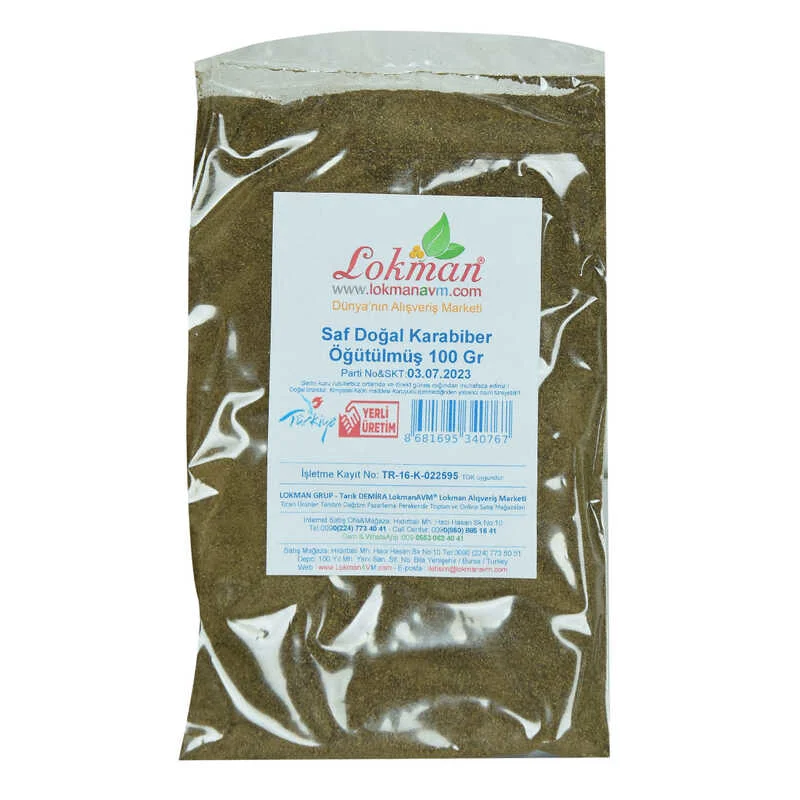 Karabiber Doğal Öğütülmüş Saf 100 Gr Paket