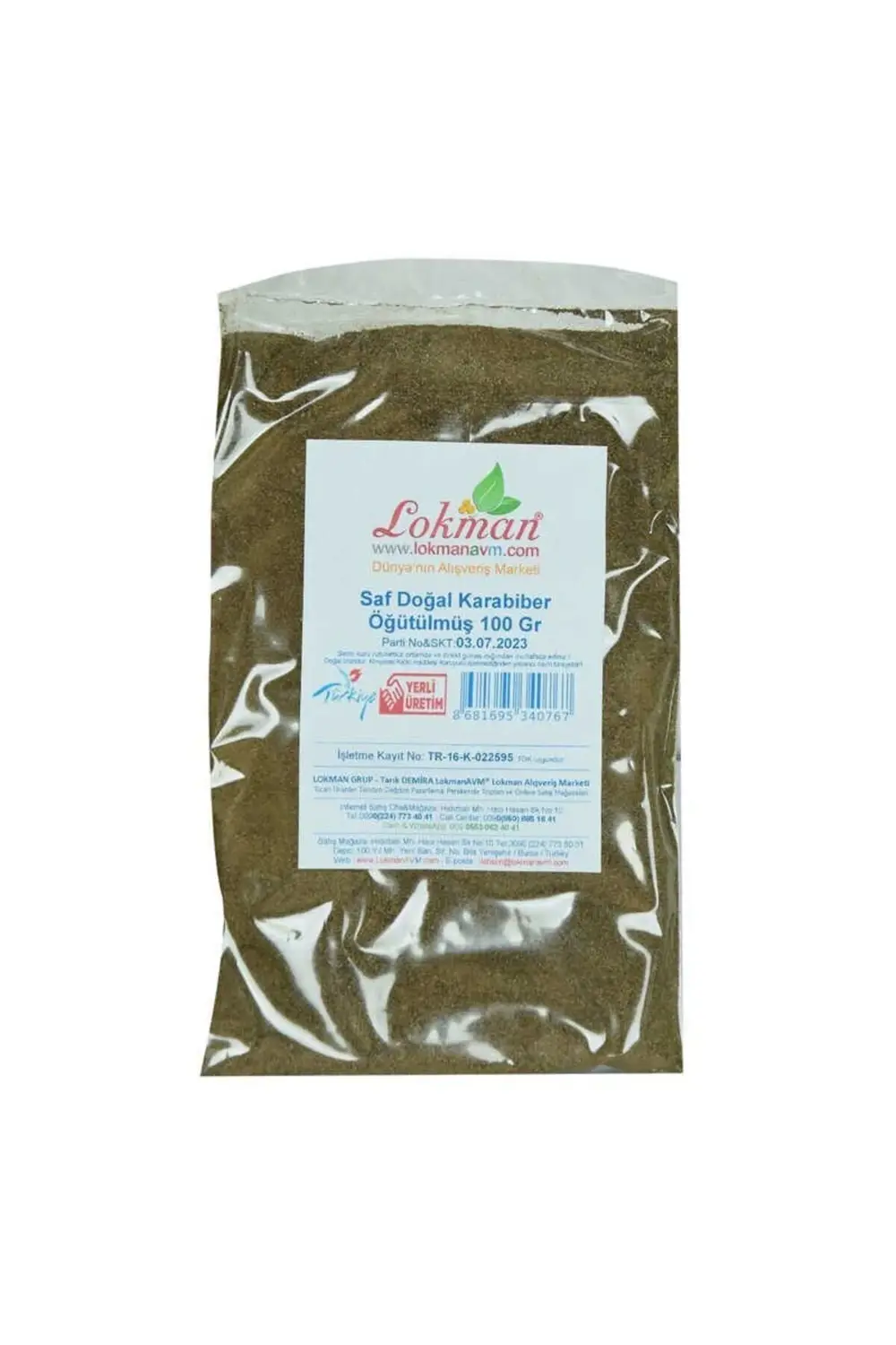 Karabiber Doğal Öğütülmüş Saf 100 Gr Paket