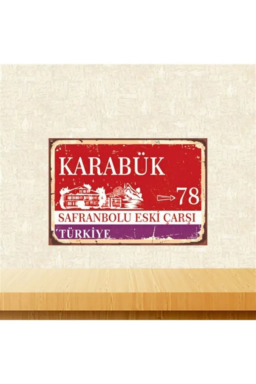 Karabük Safranbolu Eski Çarşı 20-30 Cm Retro Ahşap Tablo Tkfx5791