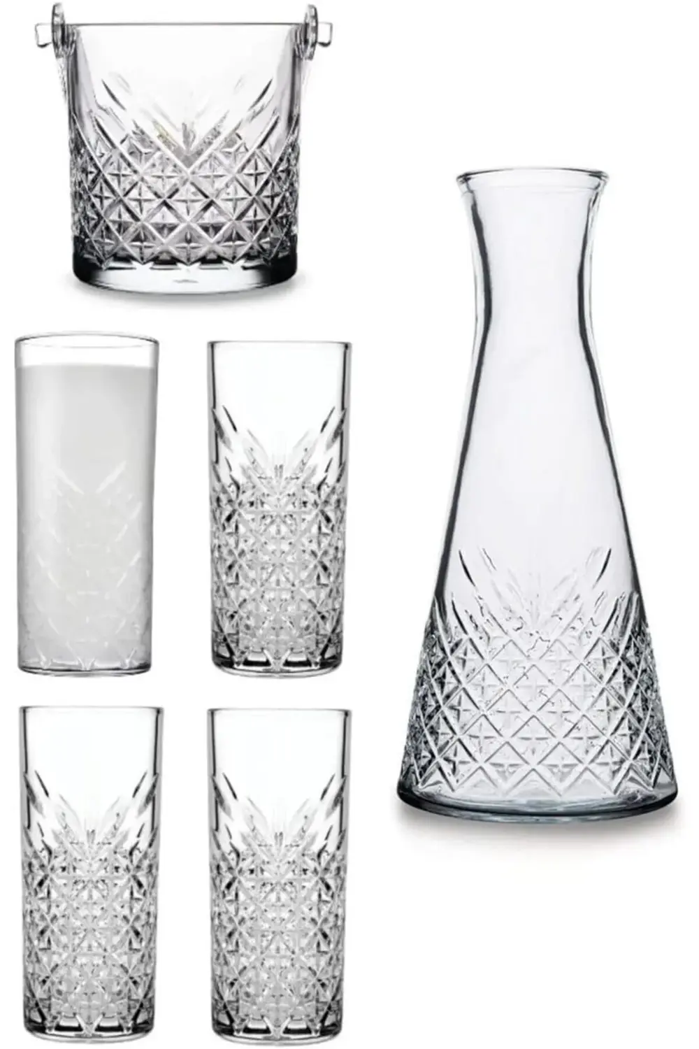 Karaflı Buz Kovalı Bardak Seti 7 Parça 1947600009478 1178227