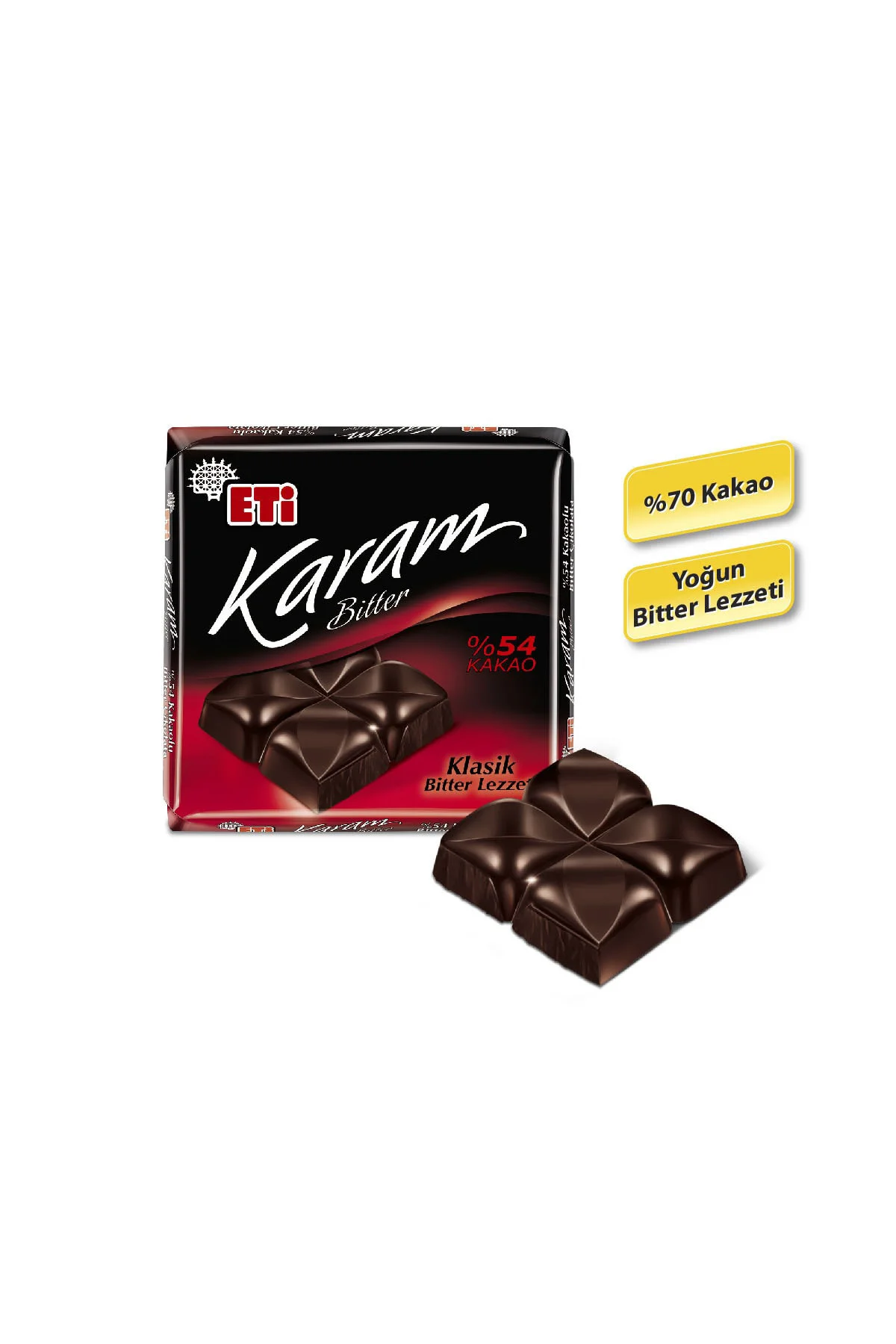 Karam %54 Kakaolu Bitter Çikolata 60 g x 10 Adet