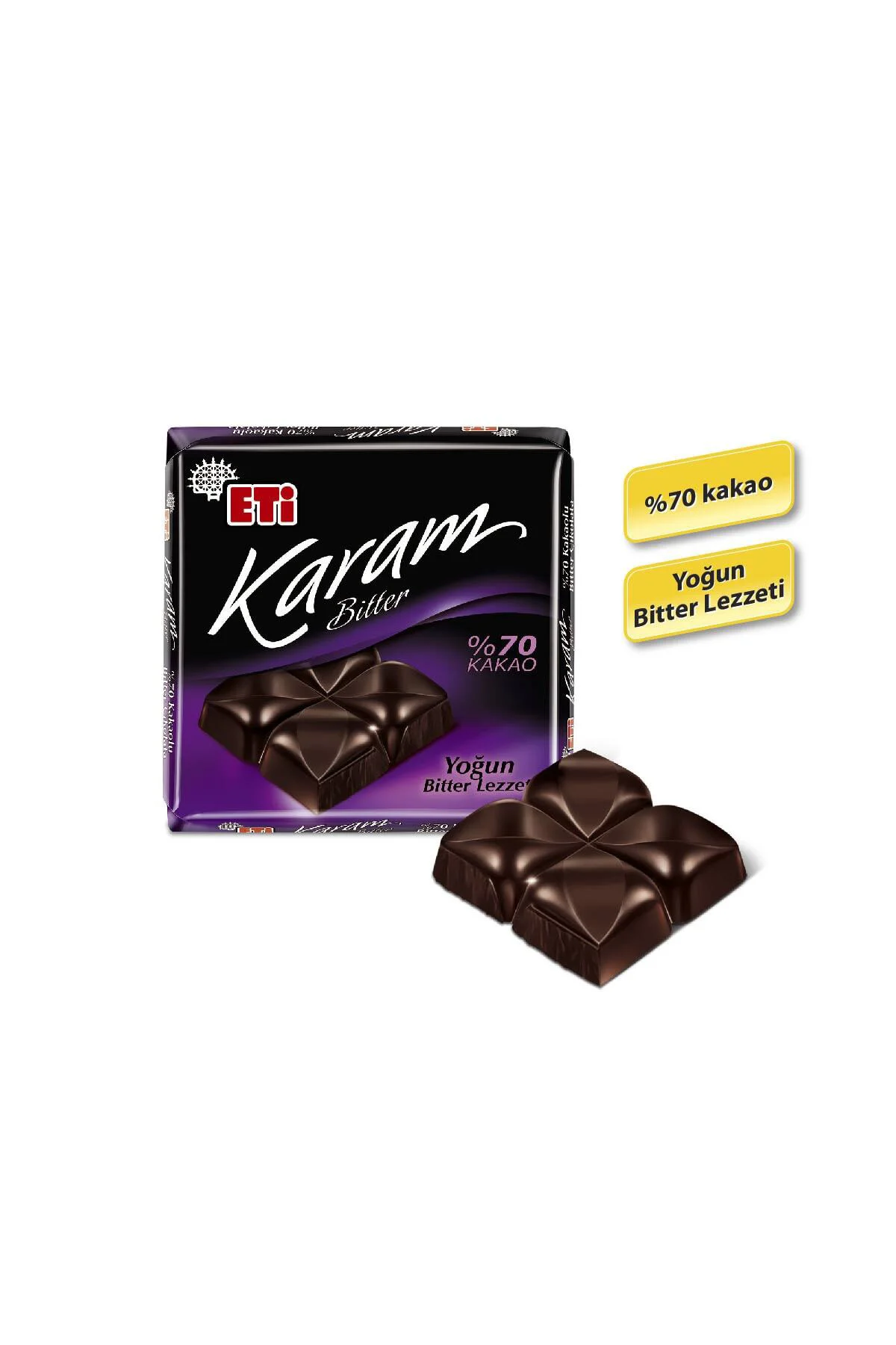Karam %70 Kakaolu Bitter Çikolata 60 g x 10 Adet