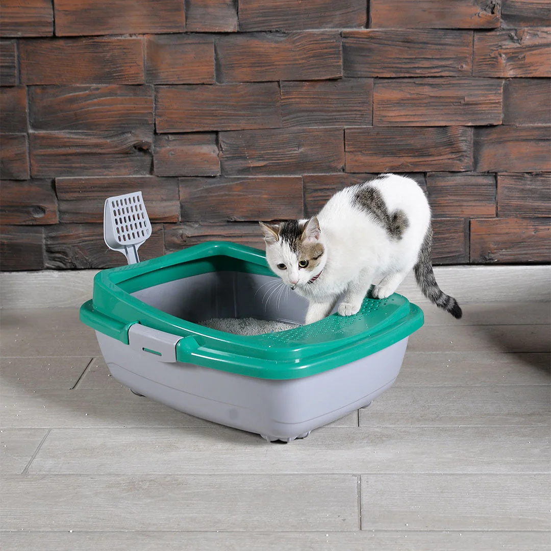 Karamel Pet Izgaralı Açık Kedi Tuvaleti Çeşitli Renklerde + Kürek