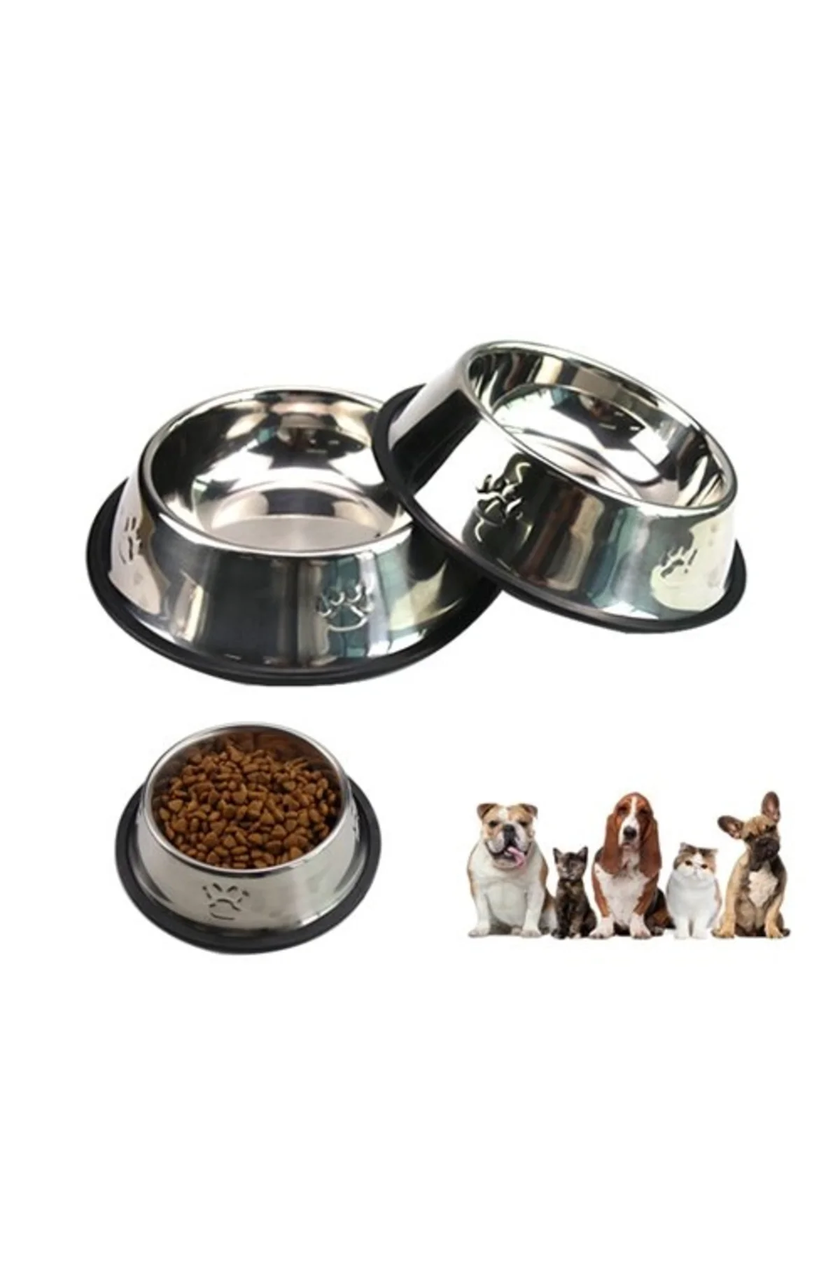 Karamelpet Pati Desenli Çelik ve Su Kabı 16 Oz 500 ml 22 cm
