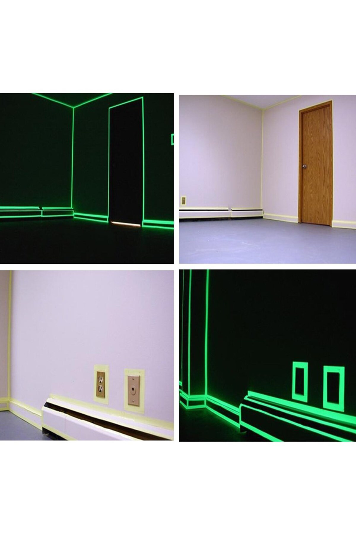 Ok Aksesuar Karanlıkta İşık Veren Yansıyan 4 Metre Fosforlu Yeşil Şerit Bant