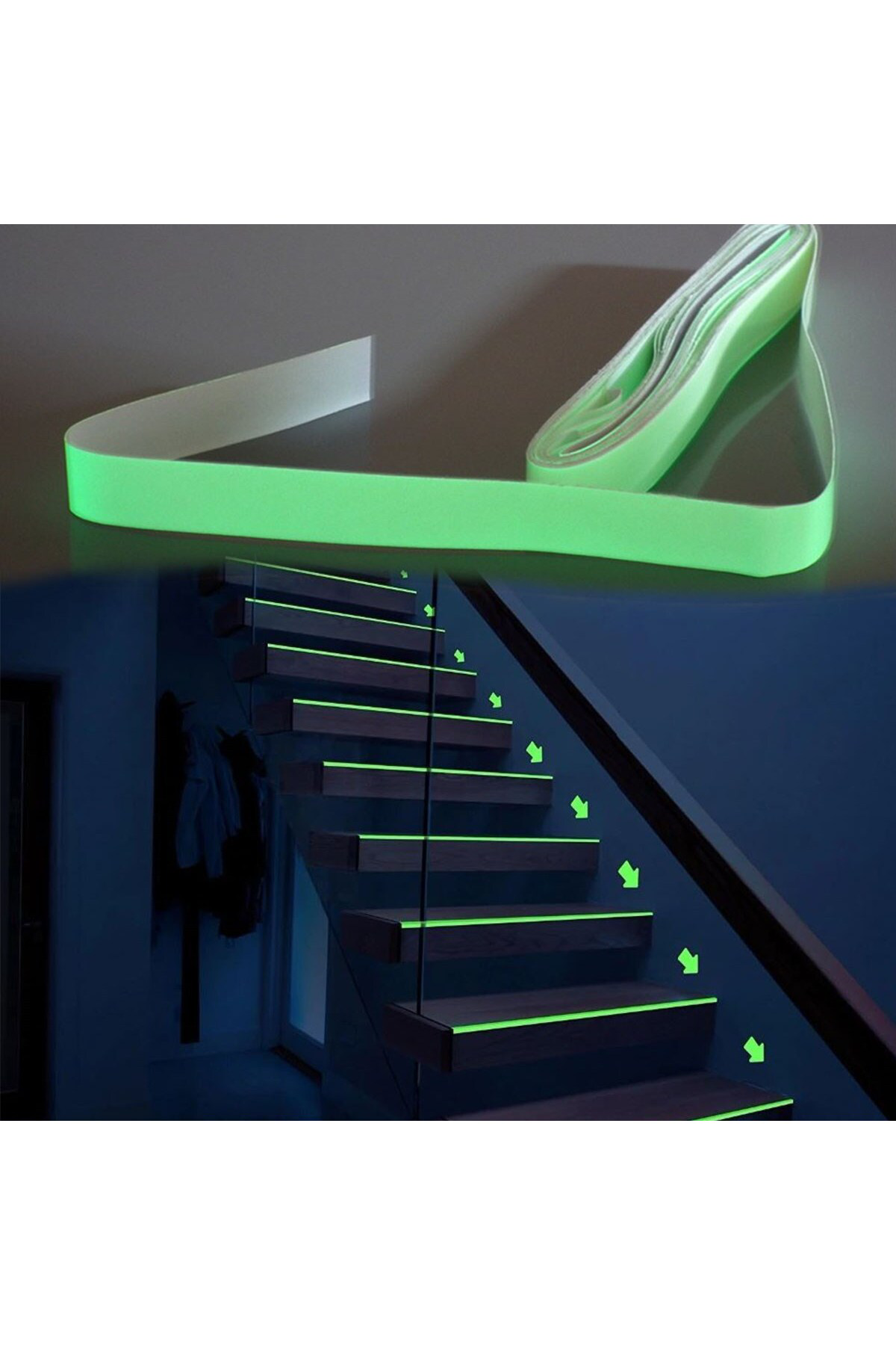 Ok Aksesuar Karanlıkta İşık Veren Yansıyan 4 Metre Fosforlu Yeşil Şerit Bant