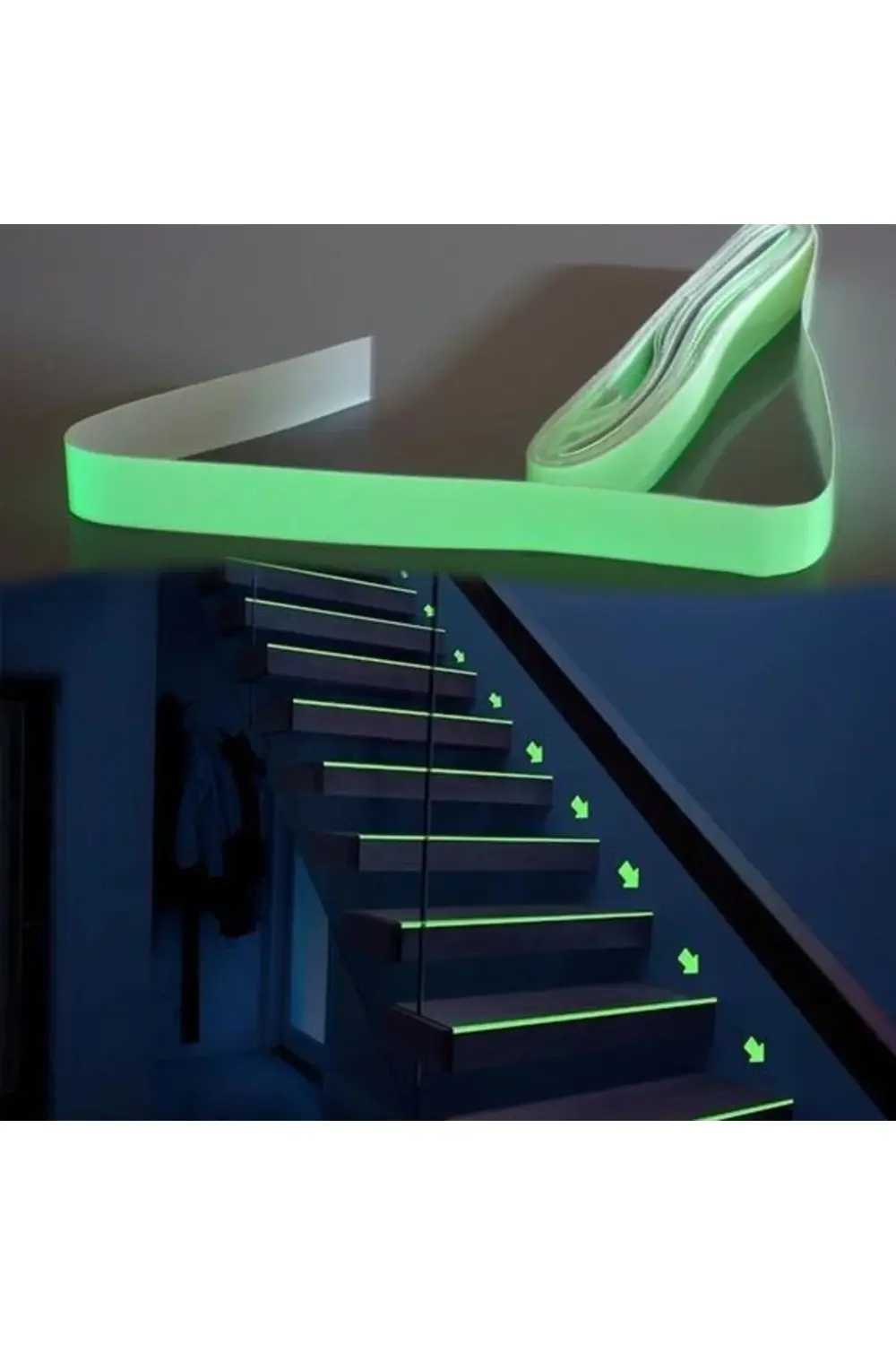 ® Karanlıkta Işık Veren Yansıyan 4 Metre Fosforlu Yeşil Şerit Ban