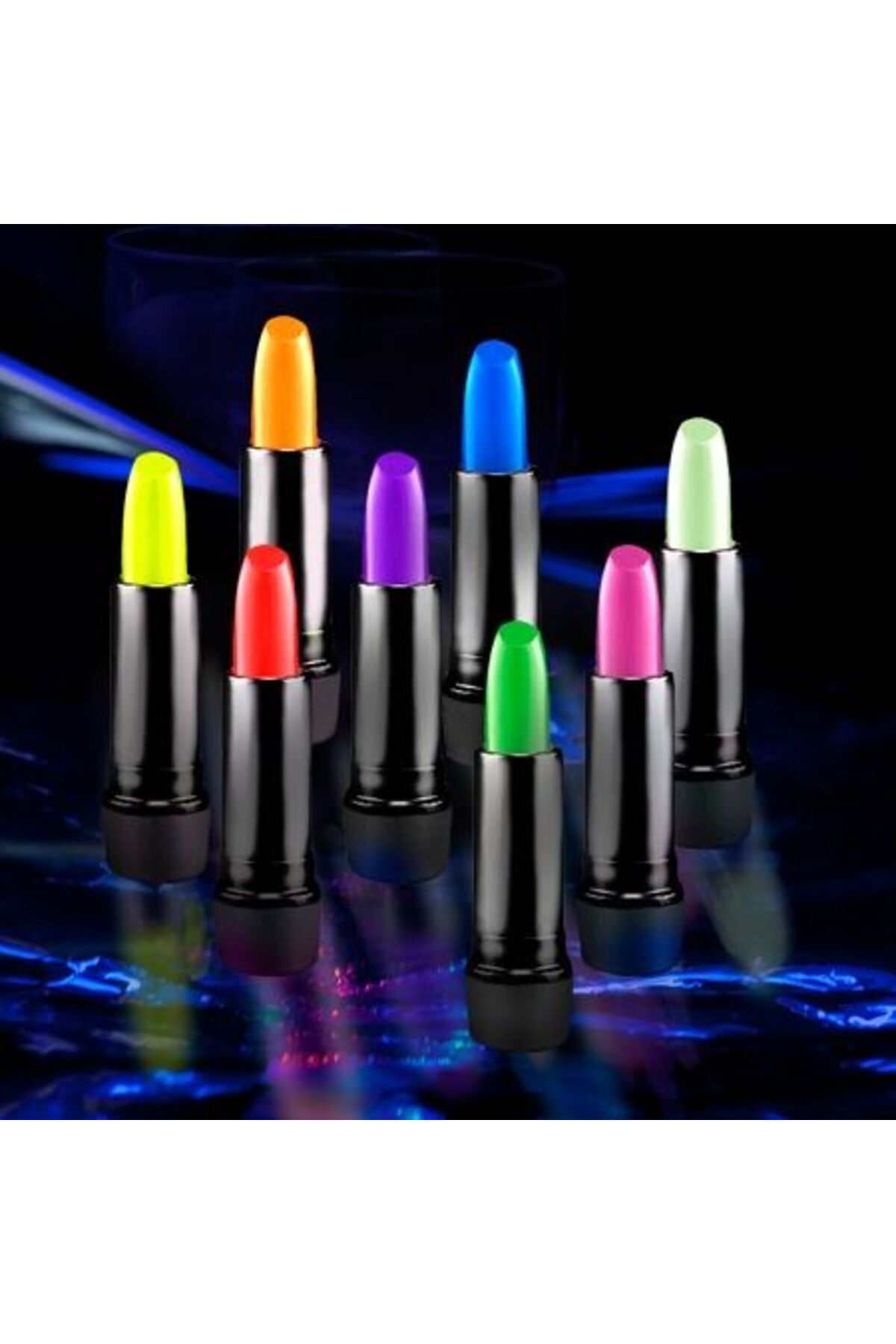 Ok Aksesuar Karanlıkta Parlayan Yanan Uv Neon Ruj Yüz Boyama 6 Adet 6 Renk  G