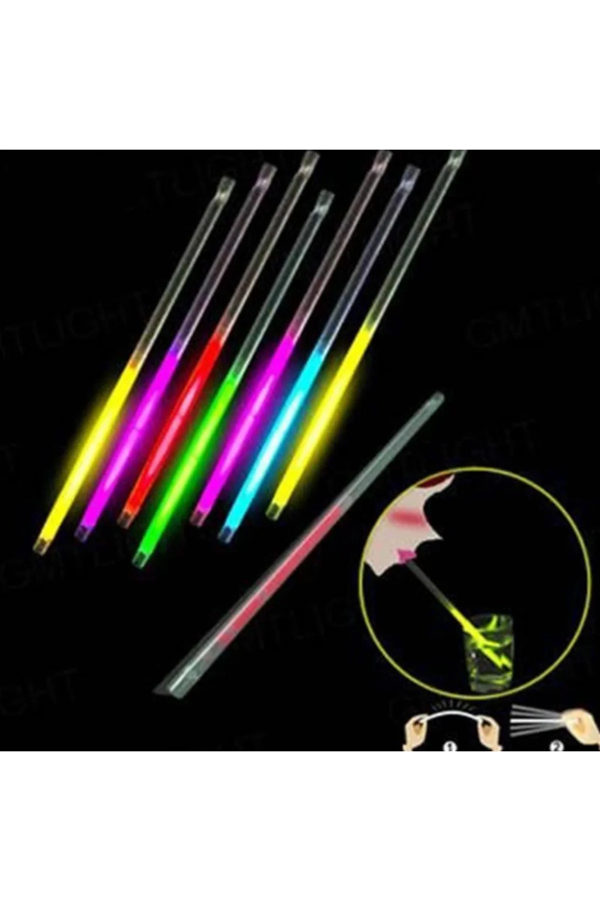 Karanlıkta Parlayan Glow Fosforlu Pipet 3 Renk 3 Adet GO50603079 Karanlıkta Parlayan Glow Fosforlu Pipet 3 Renk 3 Adet GO50603079