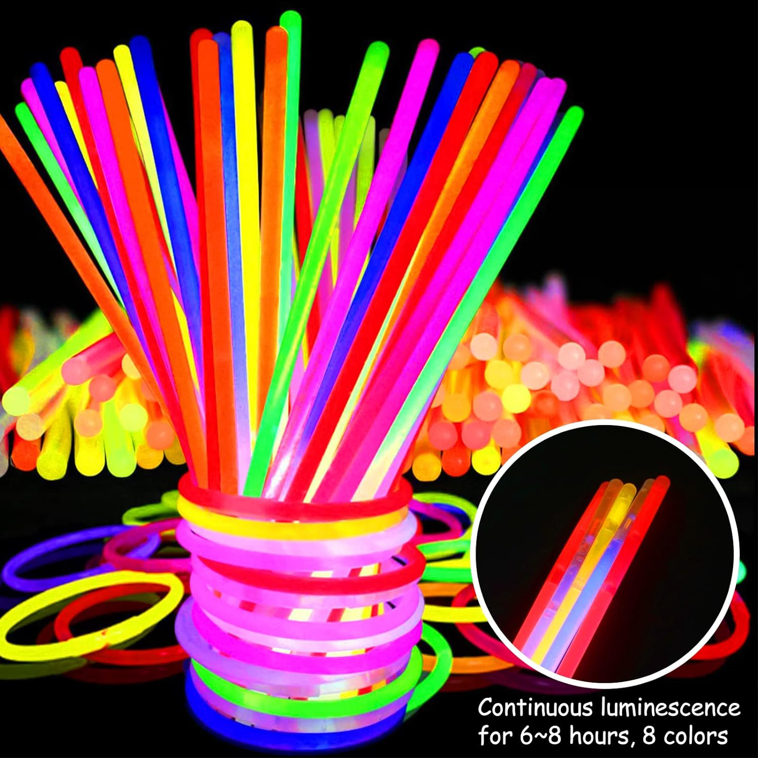 Karanlıkta Yanan Parlayan Fosforlu Glow Stick Çubuk Bileklik 50 A