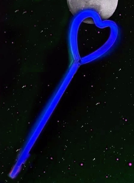 Karanlıkta Yanan Glow  Partisi Kalp Şekilli Asa Sopa 6 Renk 6 Ade