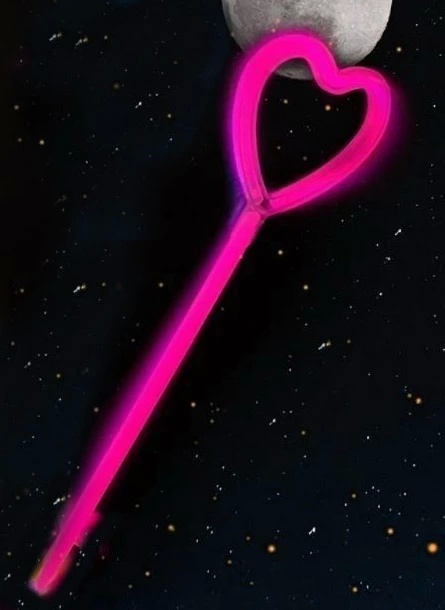 Karanlıkta Yanan Glow  Partisi Kalp Şekilli Asa Sopa 6 Renk 6 Ade