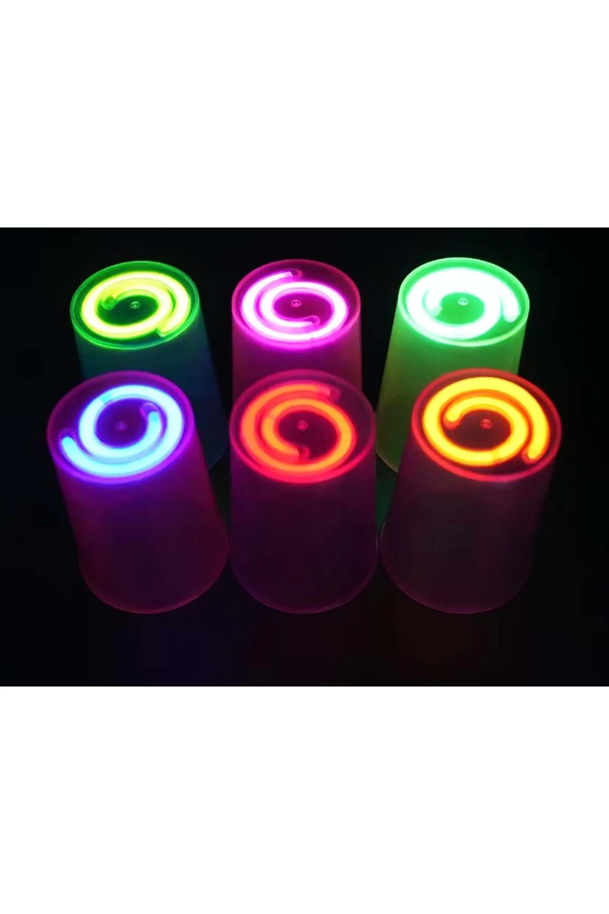 Karanlıkta Yanan Gece Işığı Mega Glow Bardaklar 8 Adet 8.5 x 10.5 cm (5060)