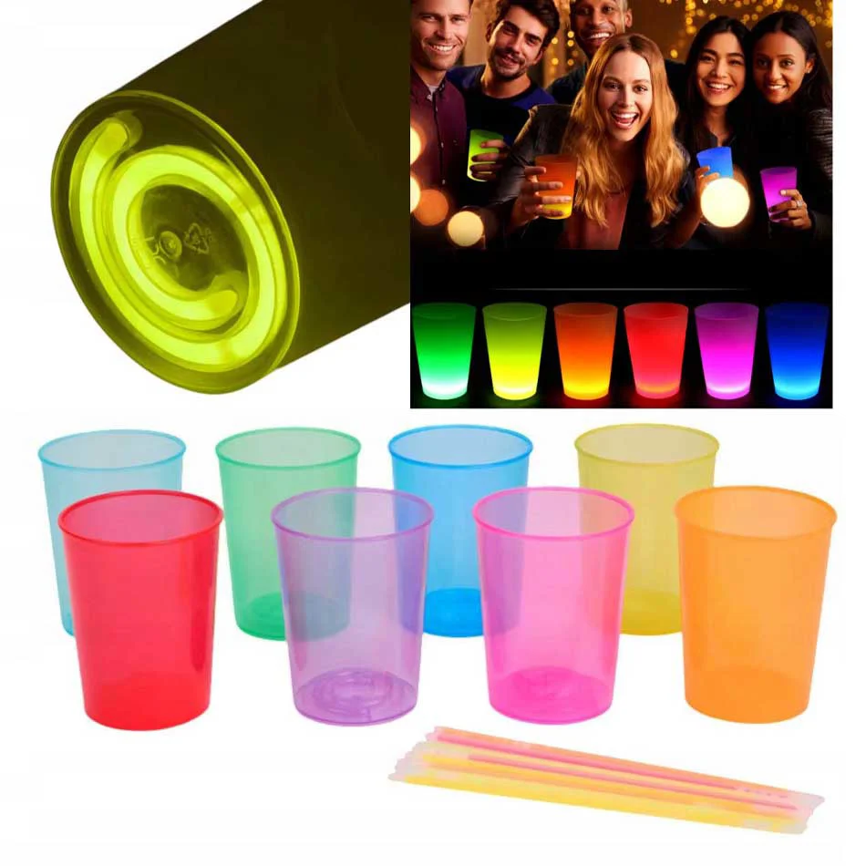 Karanlıkta Yanan Gece Işığı Mega Glow Bardaklar 8 Adet 8.5 x 10.5