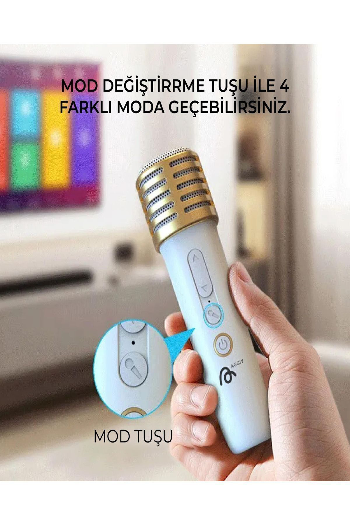 Vothoon Karaoke Bluetooth Hoparlör Aggıy Ag-S7 Kablosuz Mikrofonlu Rgb Le
