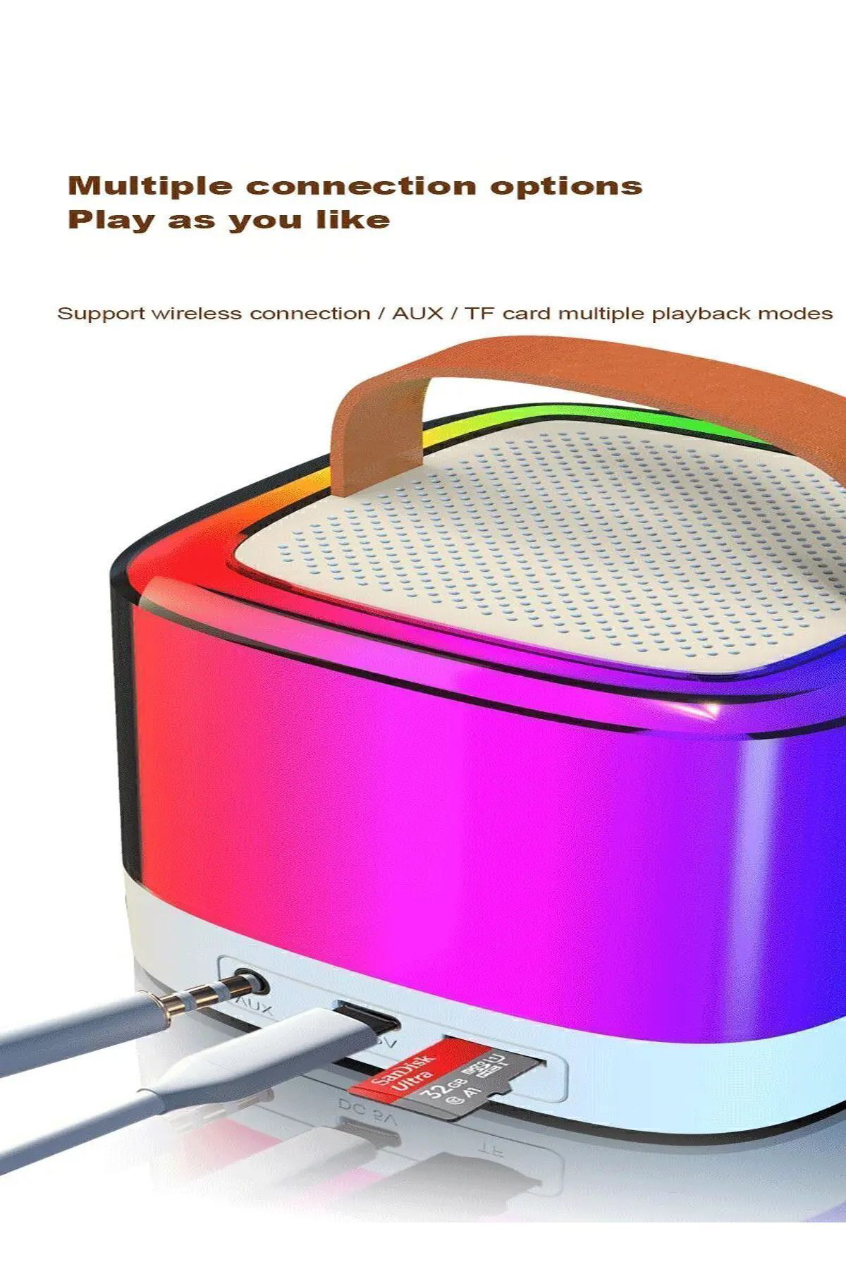 Vothoon Karaoke Bluetooth Hoparlör Aggıy Ag-S7 Kablosuz Mikrofonlu Rgb Le