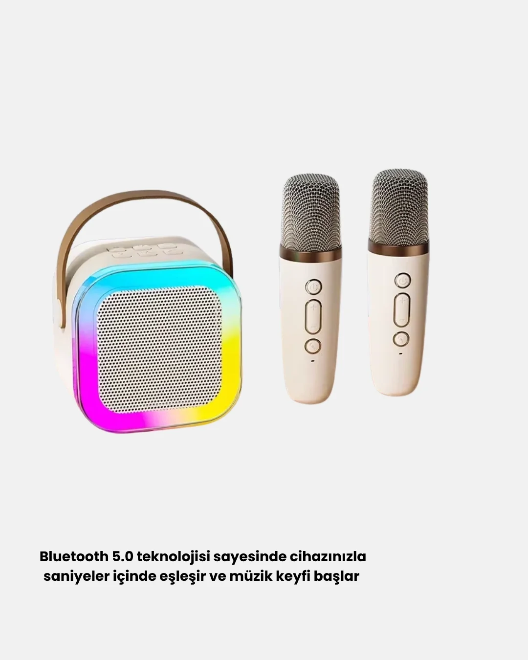 Karaoke Hoparlör Taşınabilir Çift Mikrofonlu ve LED Işıklı Bluetooth 5.0 Fiyatı, Yorumları ve Özellikleri