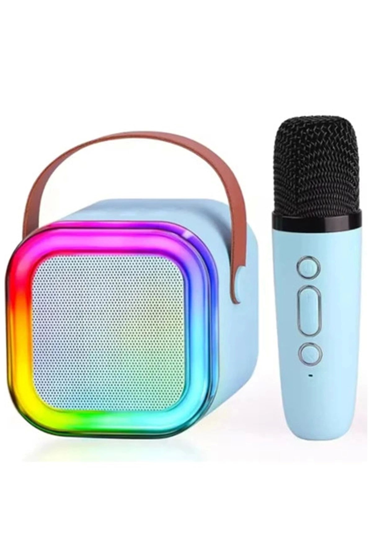 Butik Karaoke Kablosuz Hoparlör Mikrofonlu Rgb İşıklı Bluetooth Speaker