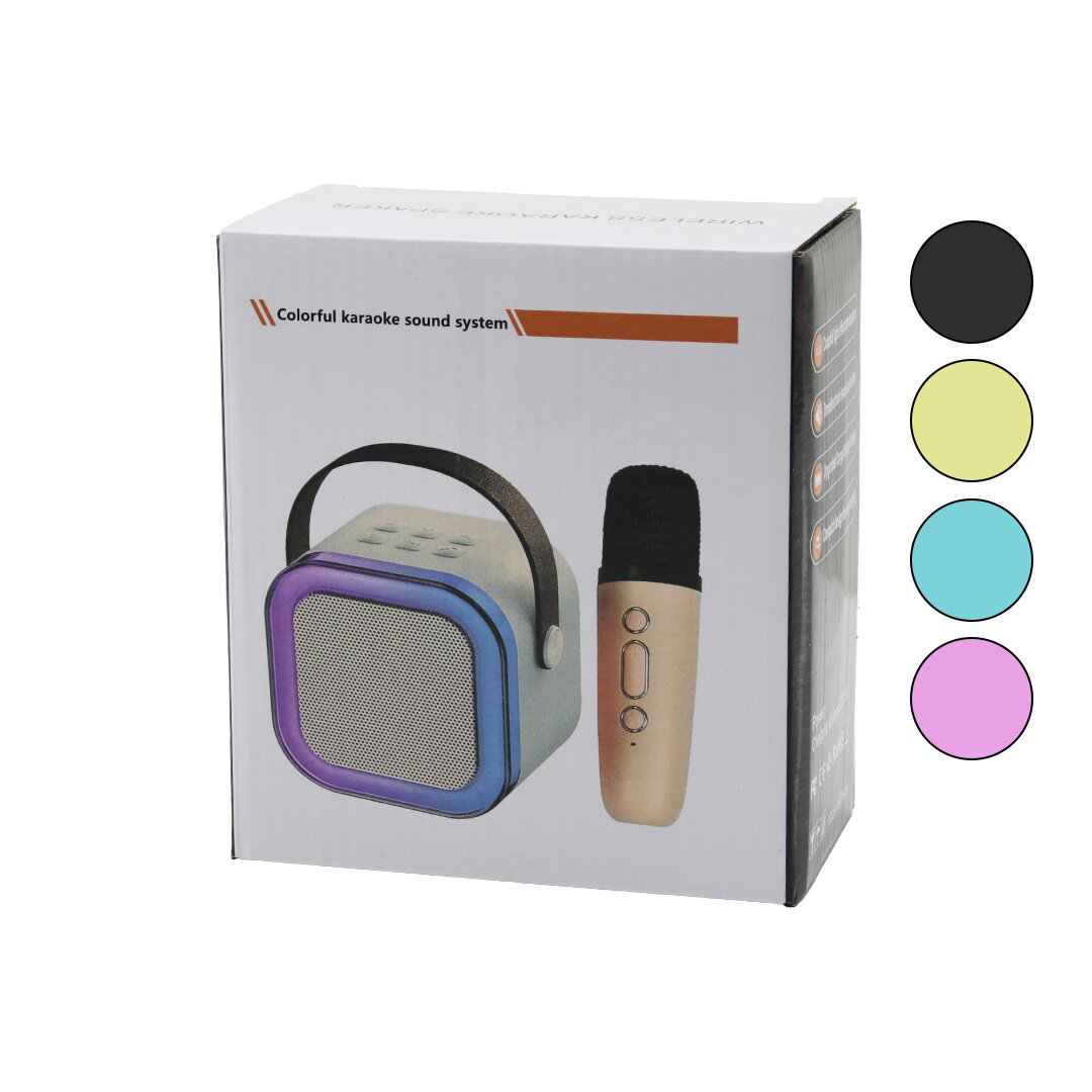 KARAOKE MİKROFONLU WİRELESS HOPARLÖR - SPEAKER IŞIKLI USB ŞARJLI 