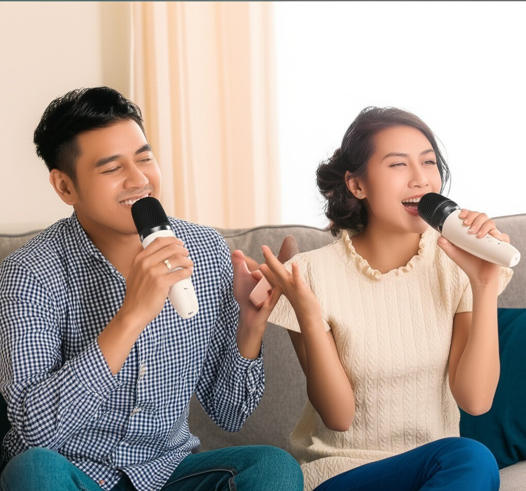Karaoke Mikrofon Hoparlör Seti Bluetooth Profesyonel Ses Efektli