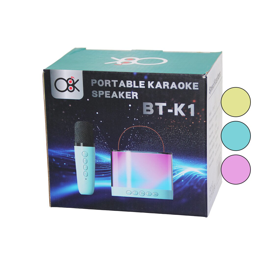KARAOKE MİKROFONLU WİRELESS HOPARLÖR - SPEAKER IŞIKLI  USB ŞARJLI