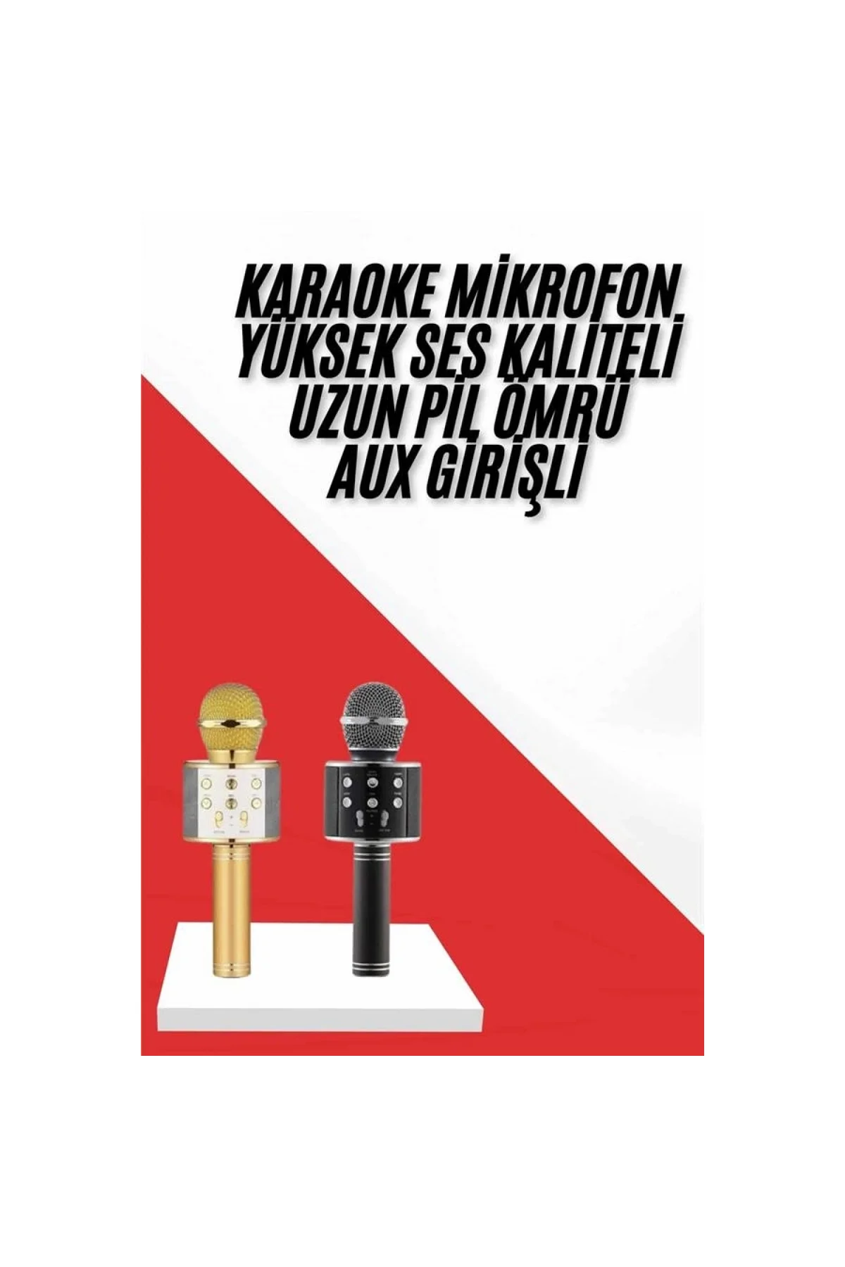 Karaoke Mikrofon Dahili Hoparlörlü Sd-usb-aux Girişli Bluetooth Hoparlör - Görsel 2