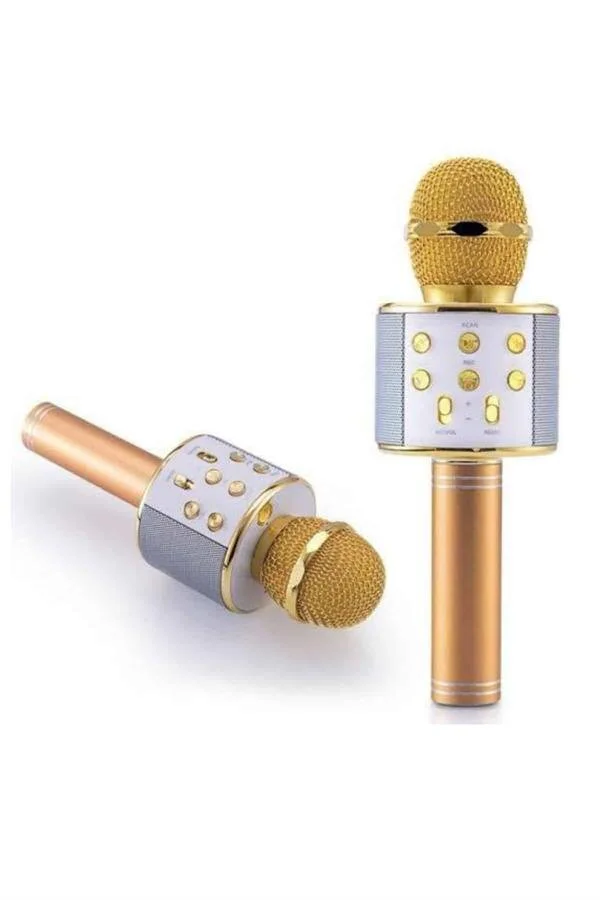 Karaoke Mikrofon Dahili Hoparlörlü Bluetooth Hoparlör - Bluetooth, USB, AUX ve SD Kart Girişli Çok Fonksiyonlu Ses Sistemi
