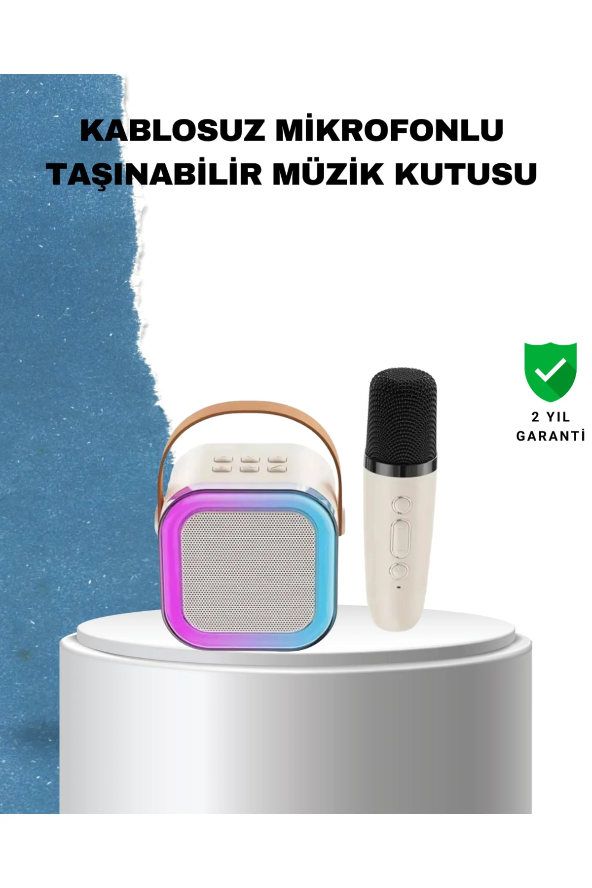 Karaoke Mikrofon Hoparlör Seti 6 Saat Kullanım Süresi