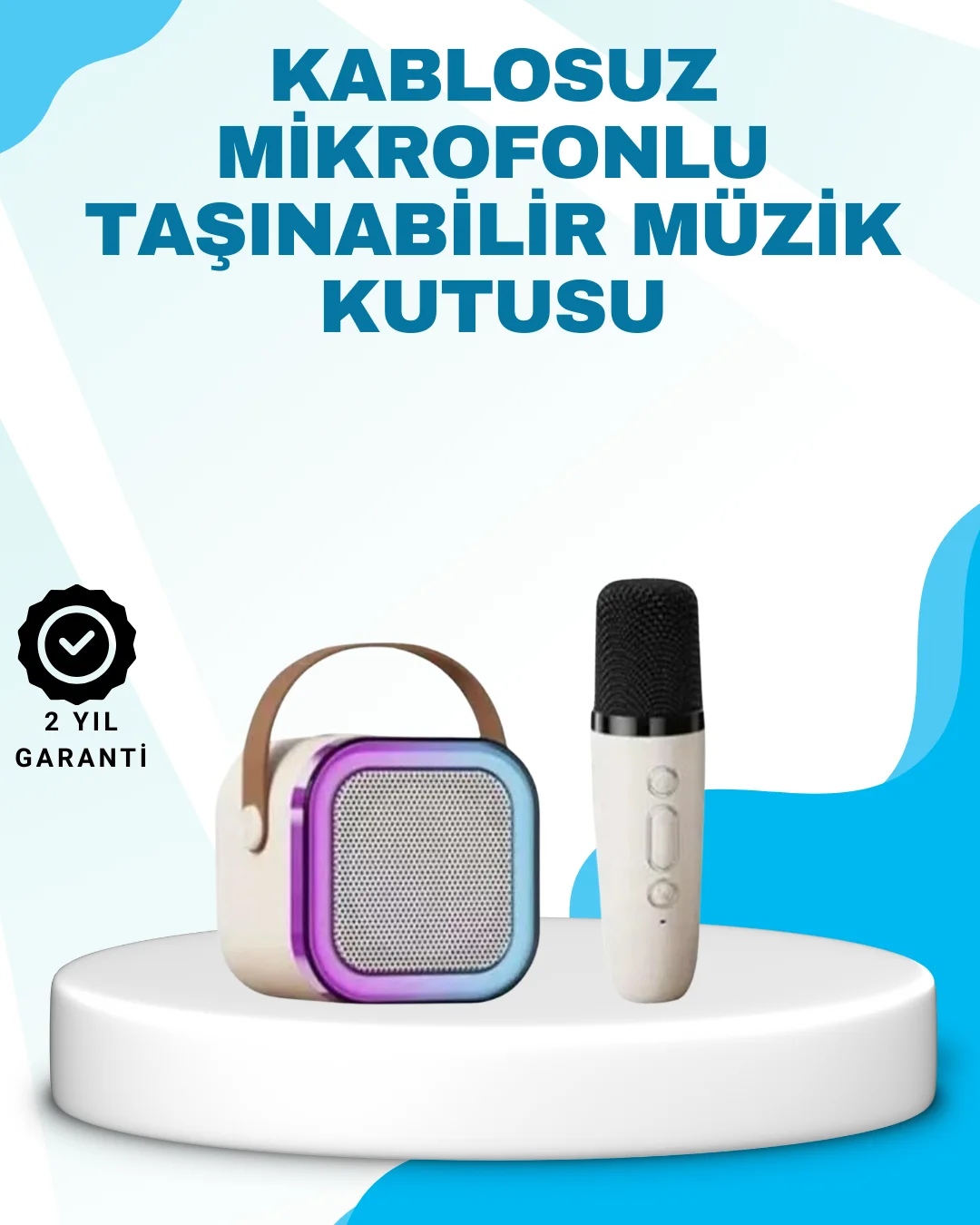 Karaoke Mikrofon Hoparlör Seti Bluetooth Kablosuz Taşınabilir Karaoke Mikrofon Hoparlör Seti Bluetooth Kablosuz Taşınabilir