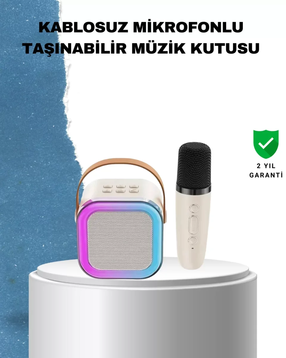Karaoke Mikrofon Hoparlör Seti 6 Saat Kullanım Süresi - Lisinya