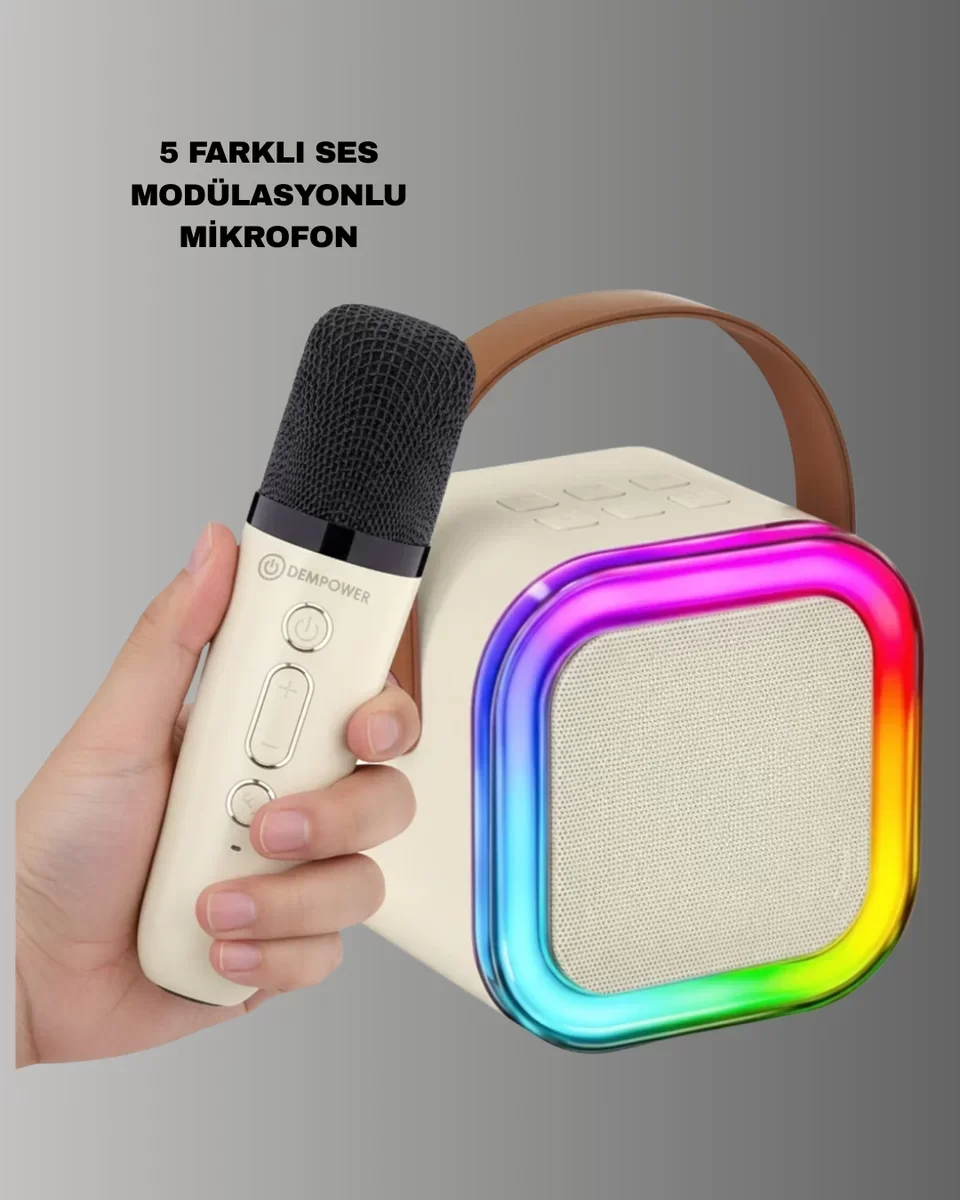 Karaoke Mikrofon Hoparlör Seti – Kablosuz 6 Saat Pil Ömrü ve Yeni Nesil Tasarım