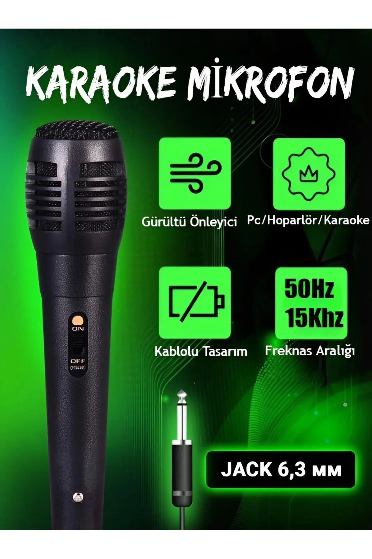 Karaoke Mikrofon Kablolu Mikrofon 6.5 Mm Karaoke Mikrofonu ( Lisi