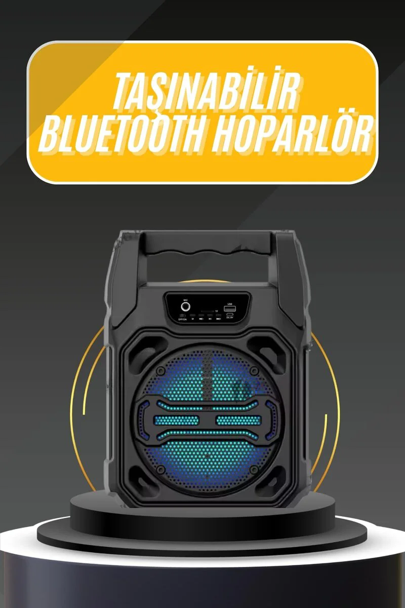Karaoke Mikrofonlu Bluetooth Hoparlör - FM Radyo, USB/TF, 6.5'' HD Ses