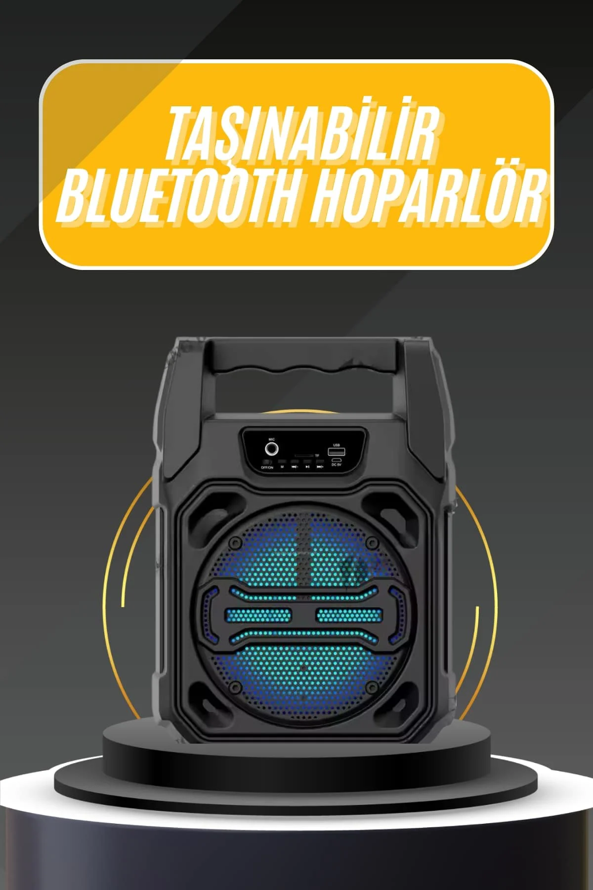 Karaoke Mikrofonlu Fm Radyolu Bluetooth Hoparlör Yüksek Ses Kaliteli