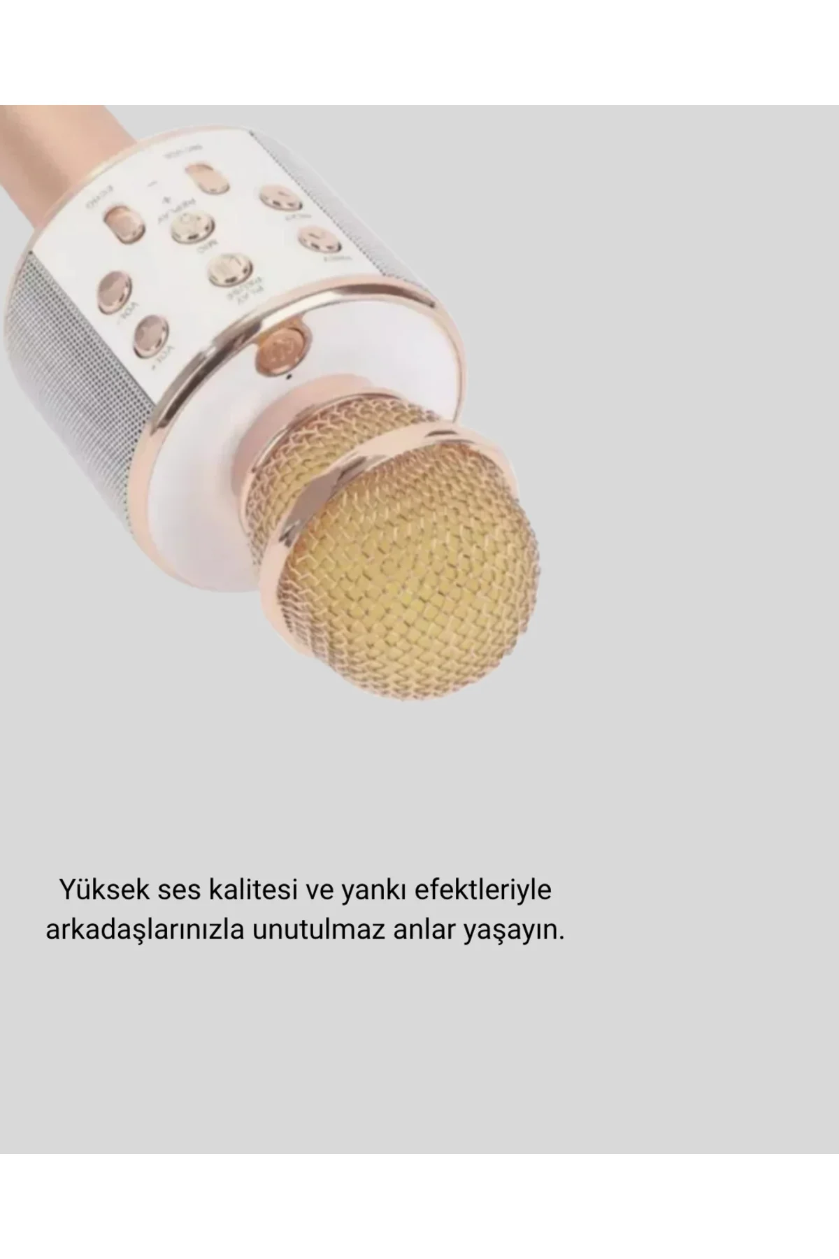 Karaoke Mikrofonu Bluetooth Usb Aux Girişli Yankı Efektli