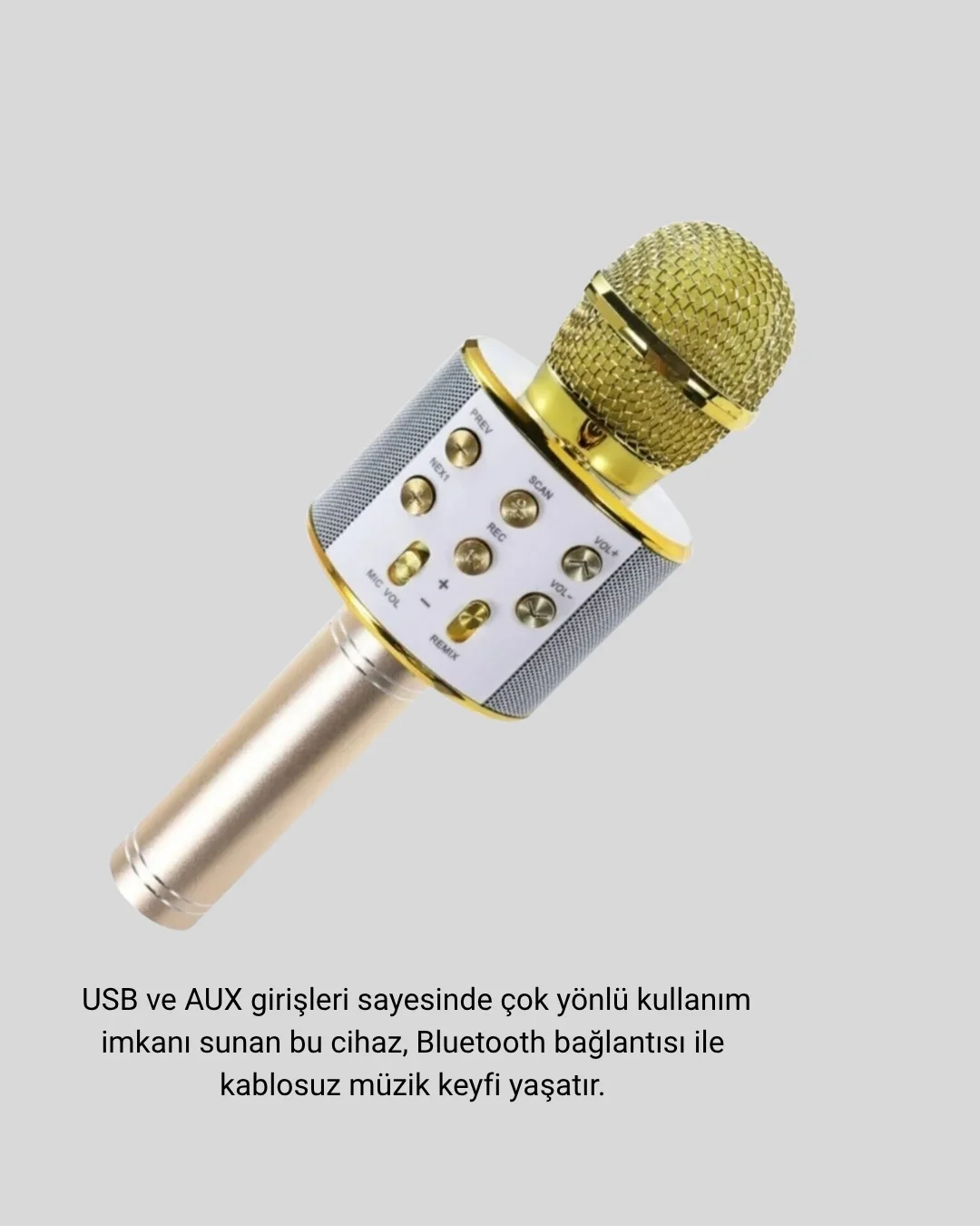 Karaoke Mikrofonu Bluetooth USB AUX Girişli Yankı Efektli Fiyatı, Yorumları ve Özellikleri