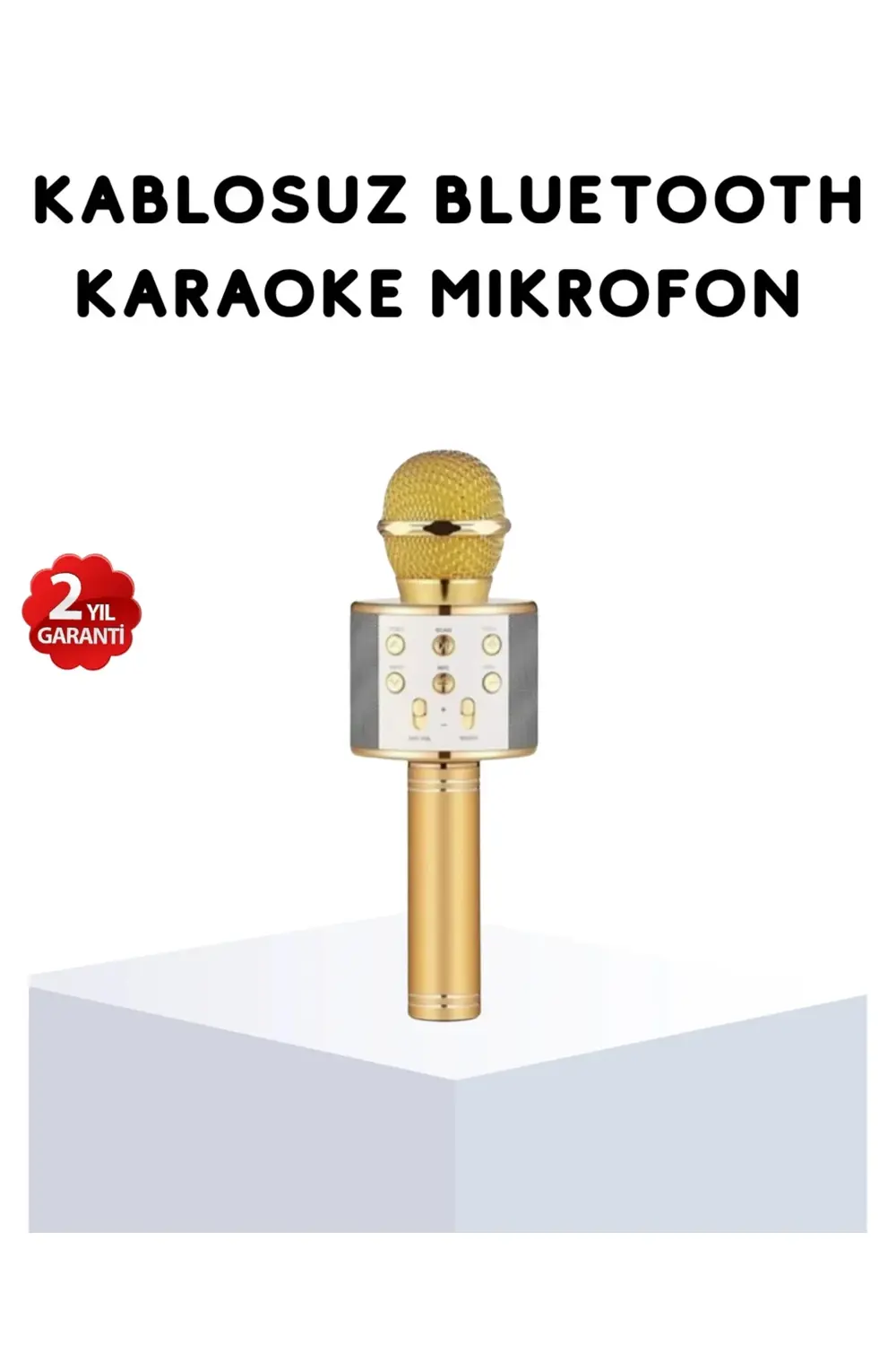Karaoke Mikrofonu Bluetooth USB AUX Girişli Yankı Efektli