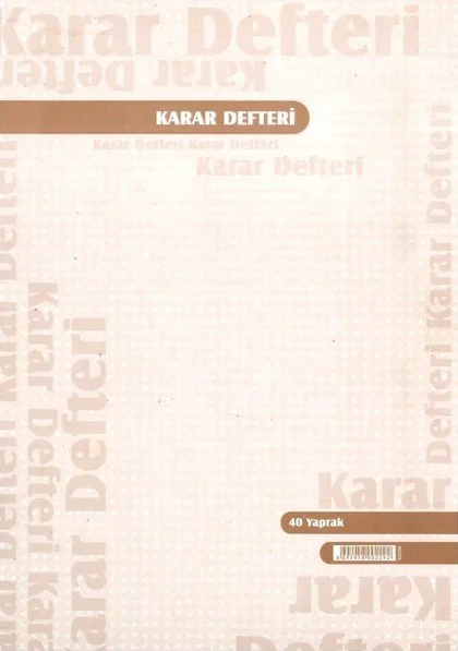 Karar Defteri Karton Kapak 40 Yaprak
