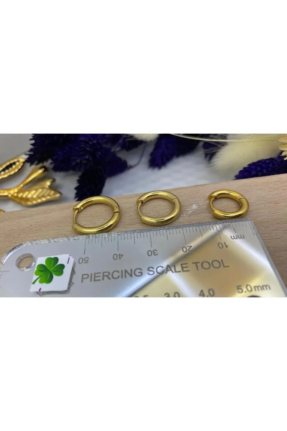 Arescollection Kararmaz Cerrahi Çelik 3 Lü (3Boy) Kalin Halka Küpe Seti