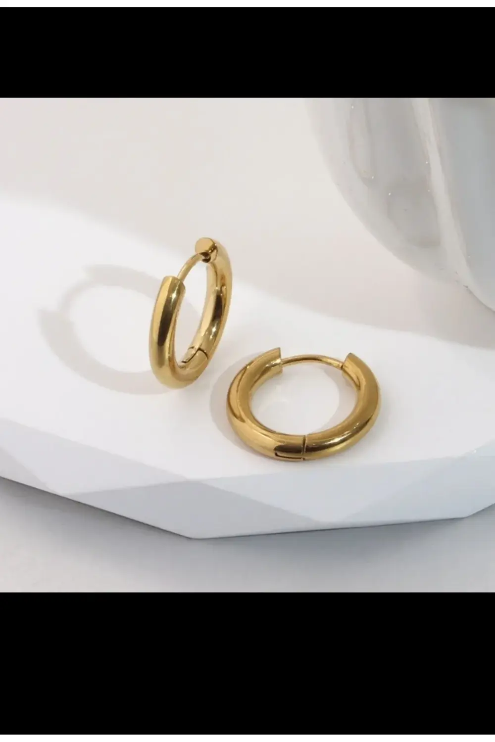 Arescollection Kararmaz Cerrahi Çelik 3 Lü (3Boy) Kalin Halka Küpe Seti