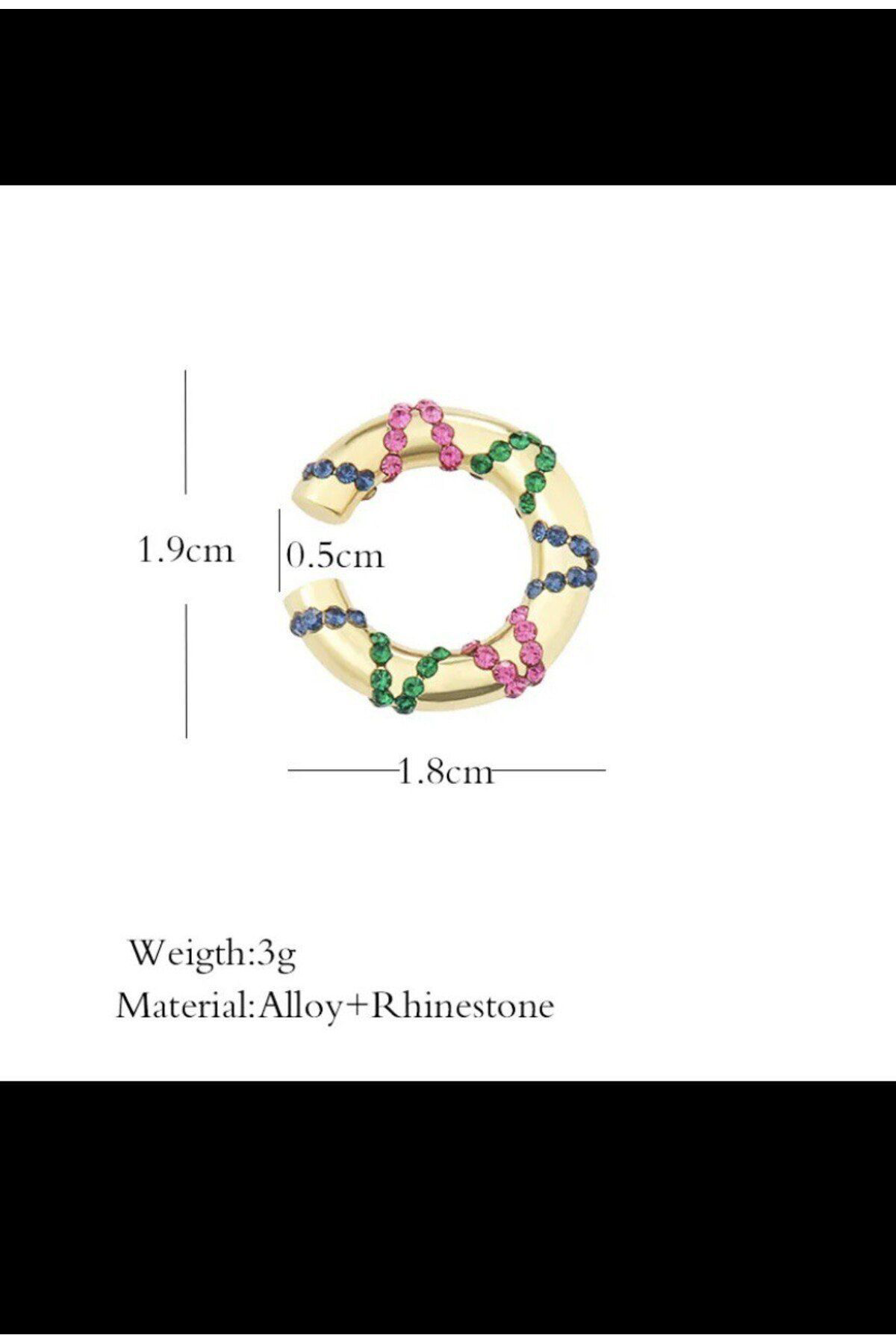 Arescollection Kararmaz Earcuff Sıkıştırmalı Kıkırdak Conch Orbital Delik Gerekt