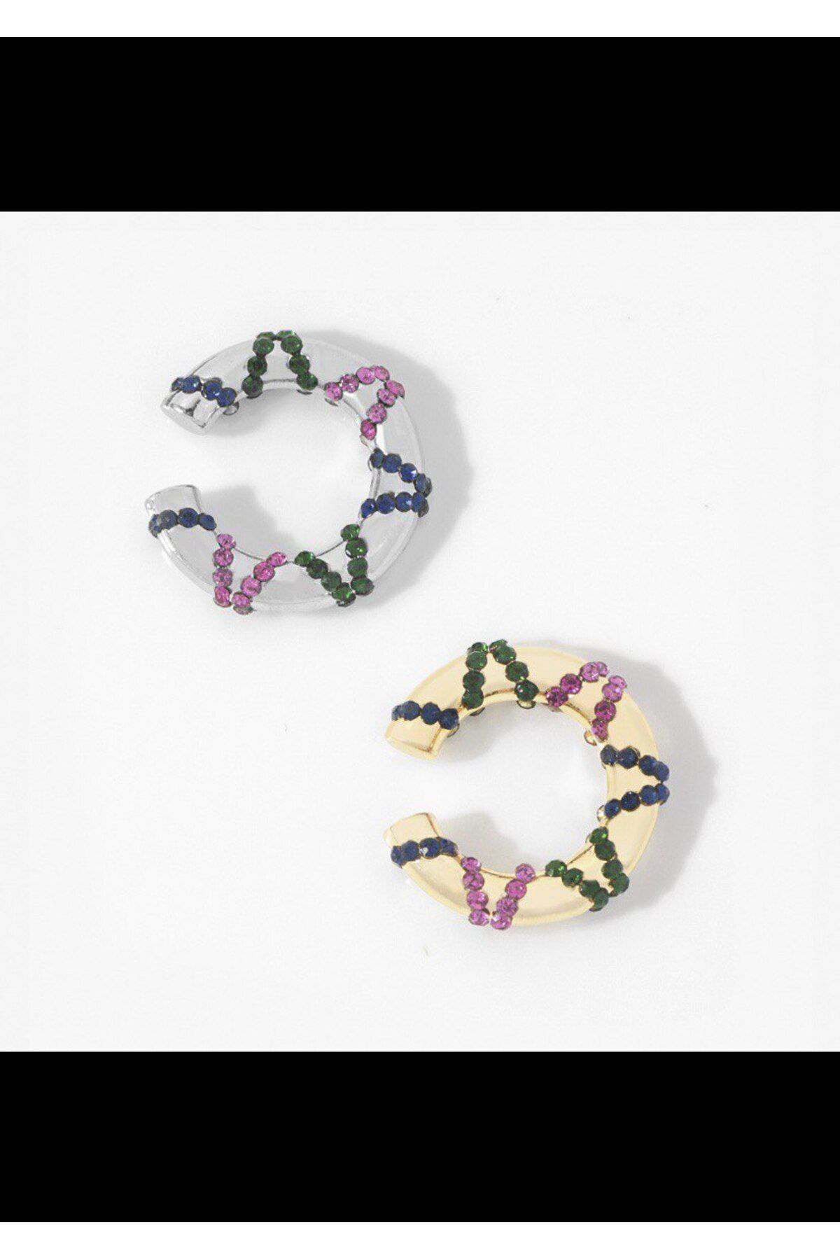 Arescollection Kararmaz Earcuff Sıkıştırmalı Kıkırdak Conch Orbital Delik Gerekt